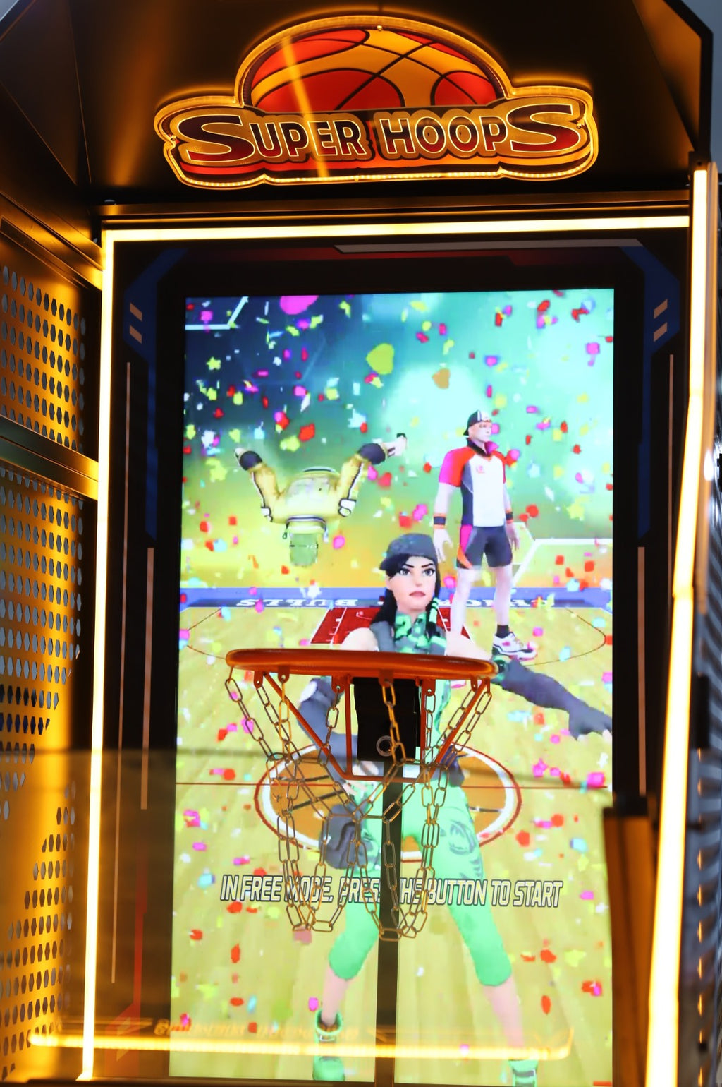 Super Hoops™ Basketball Arcade with Digital Back Board and Neon Lights
