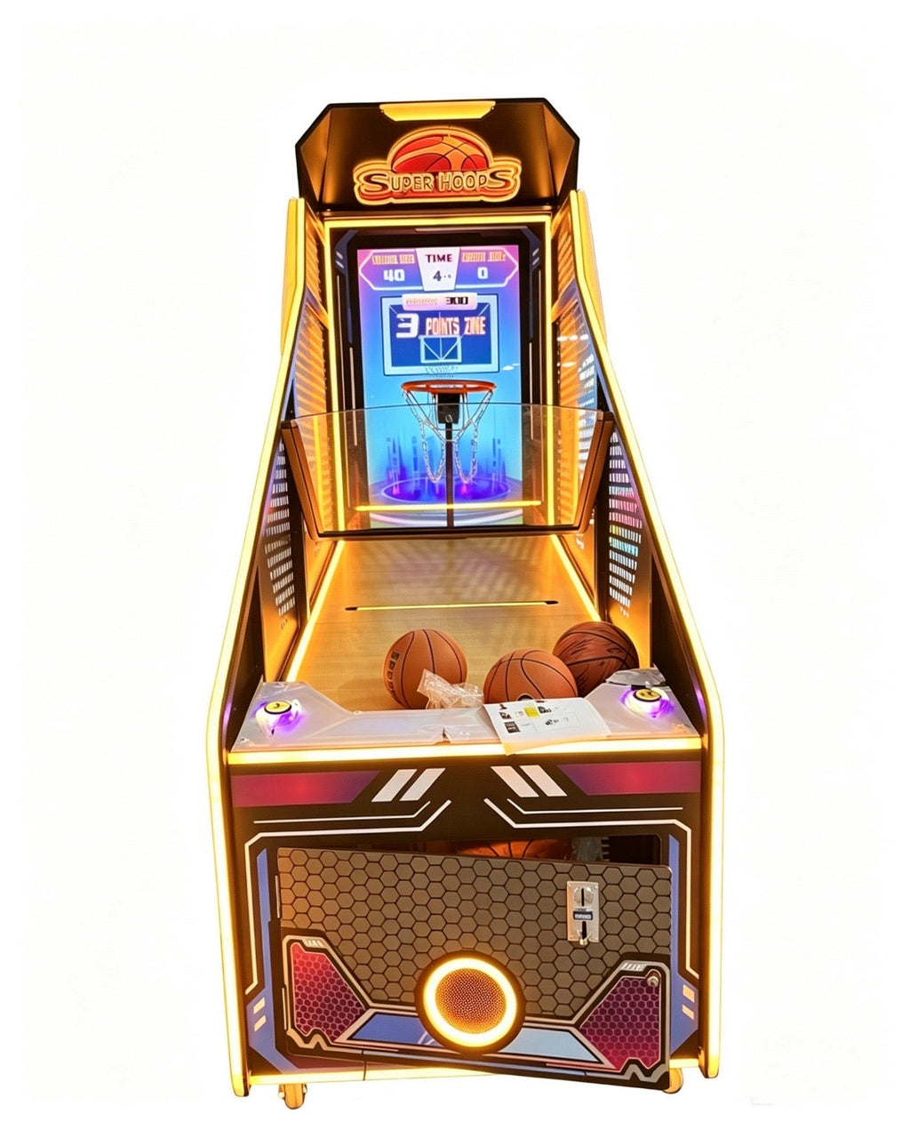 Super Hoops™ Basketball Arcade with Digital Back Board and Neon Lights