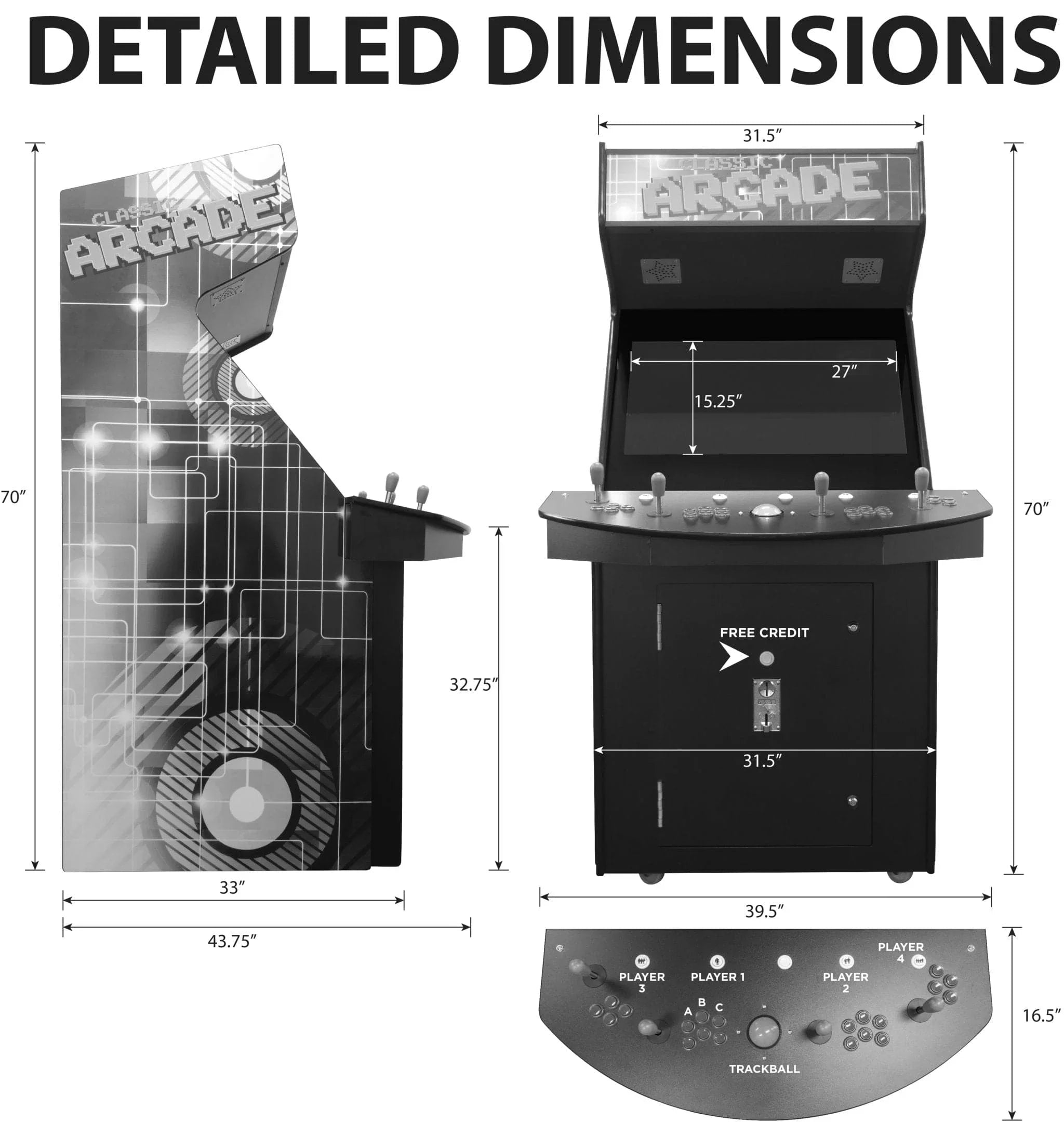 4P Full Size Stand up Arcade Machine