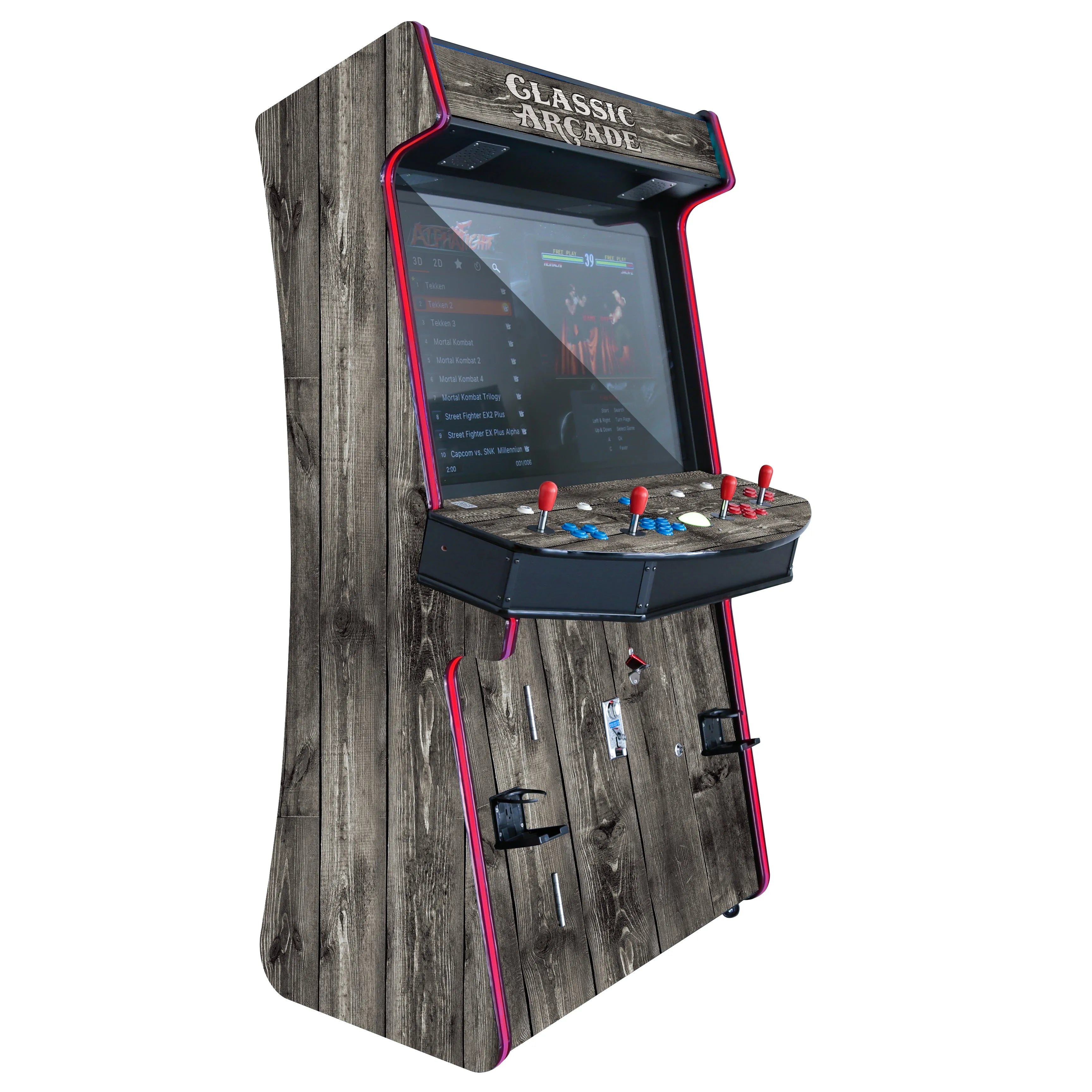 Dark Gray Wood Grain TR-1 Stand-Up Arcade System
