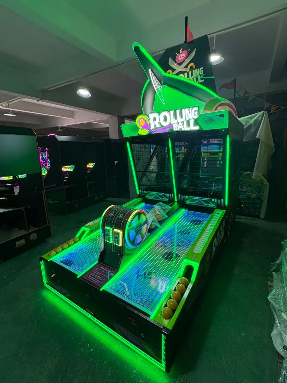 Neon Pirate™ Dual-Lane 2-Player Skeeball Machine with LED Lights