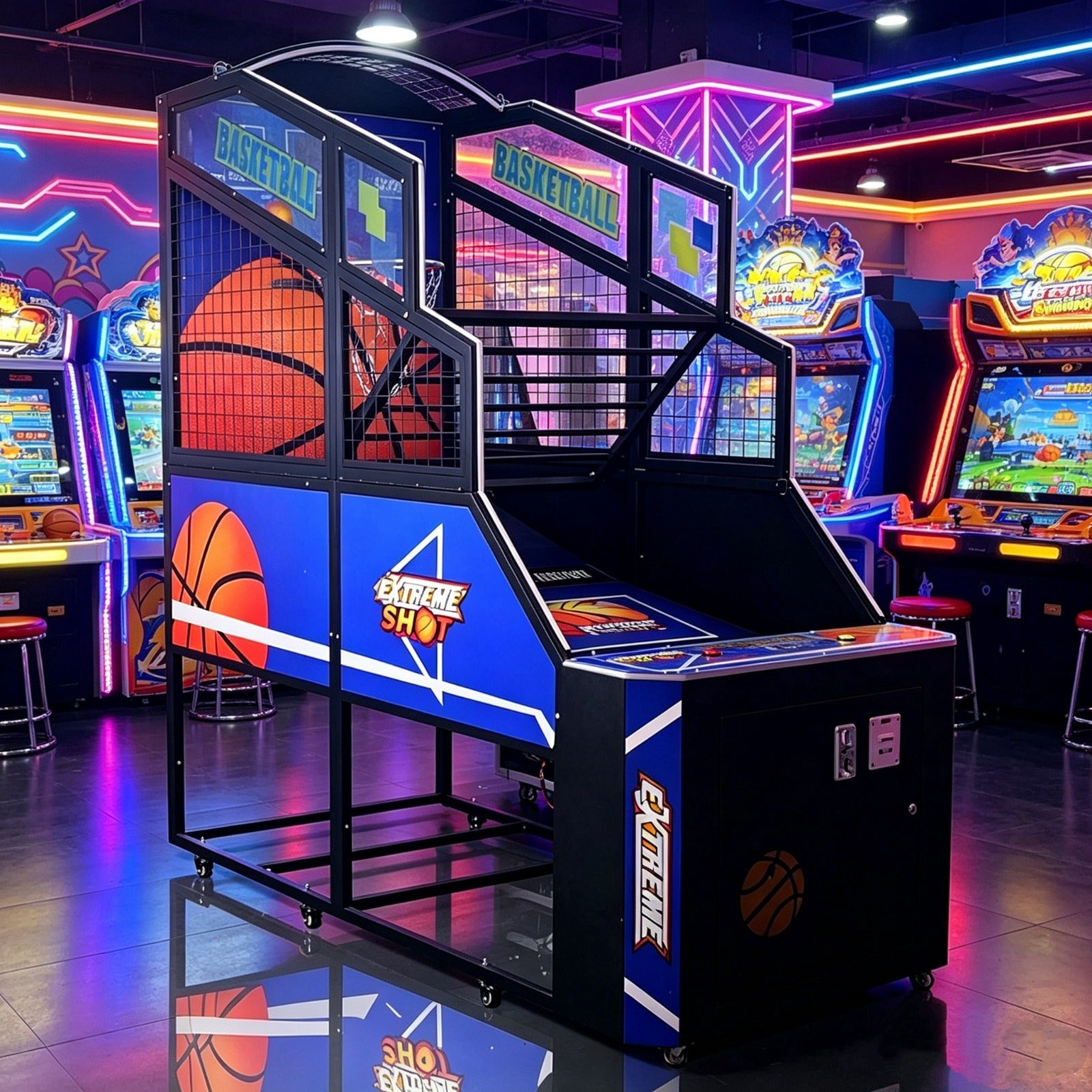 Extreme Shot™ Basketball Shooting Arcade with Neon Lights