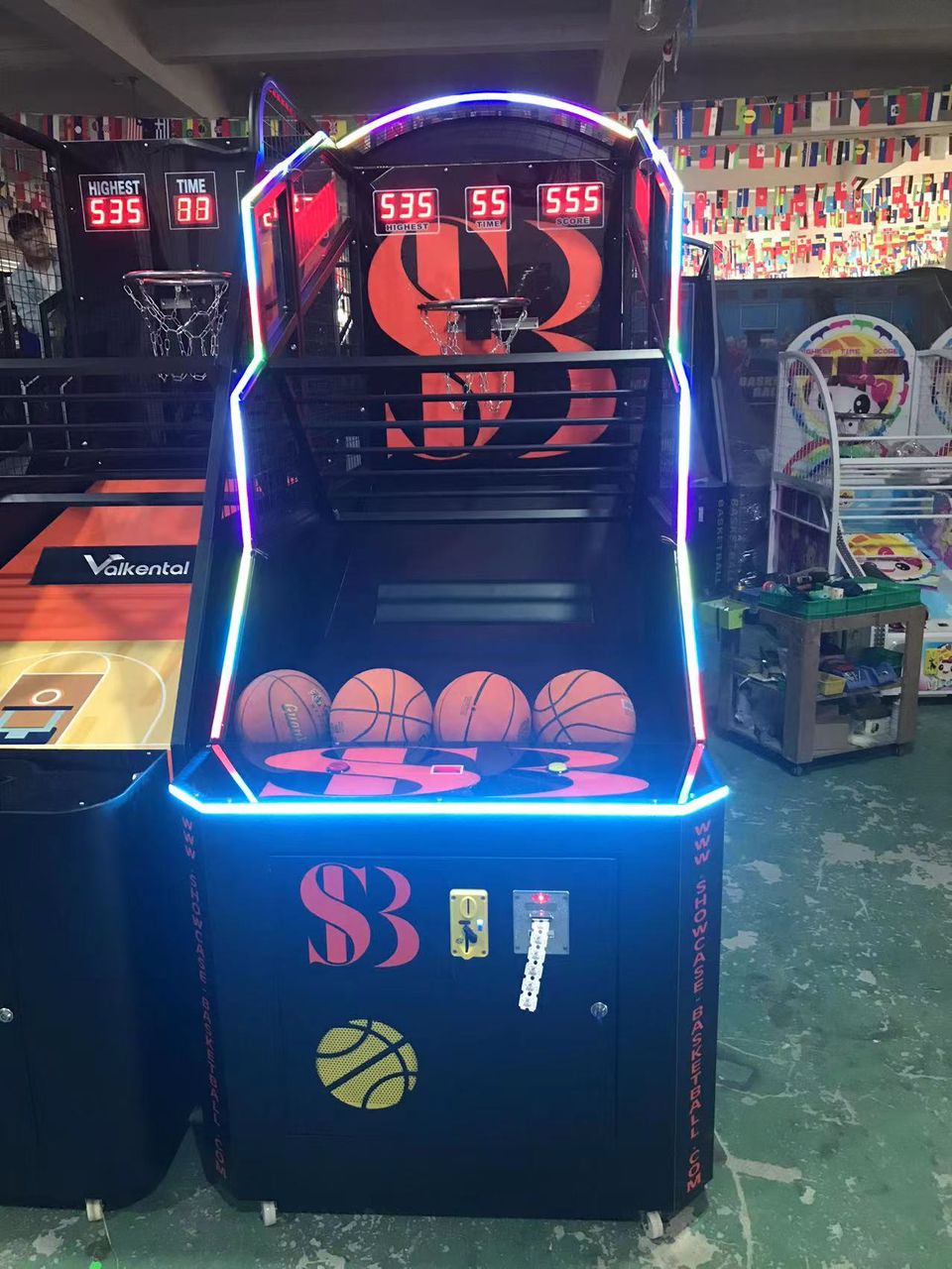 Extreme Shot™ Basketball Shooting Arcade with Neon Lights