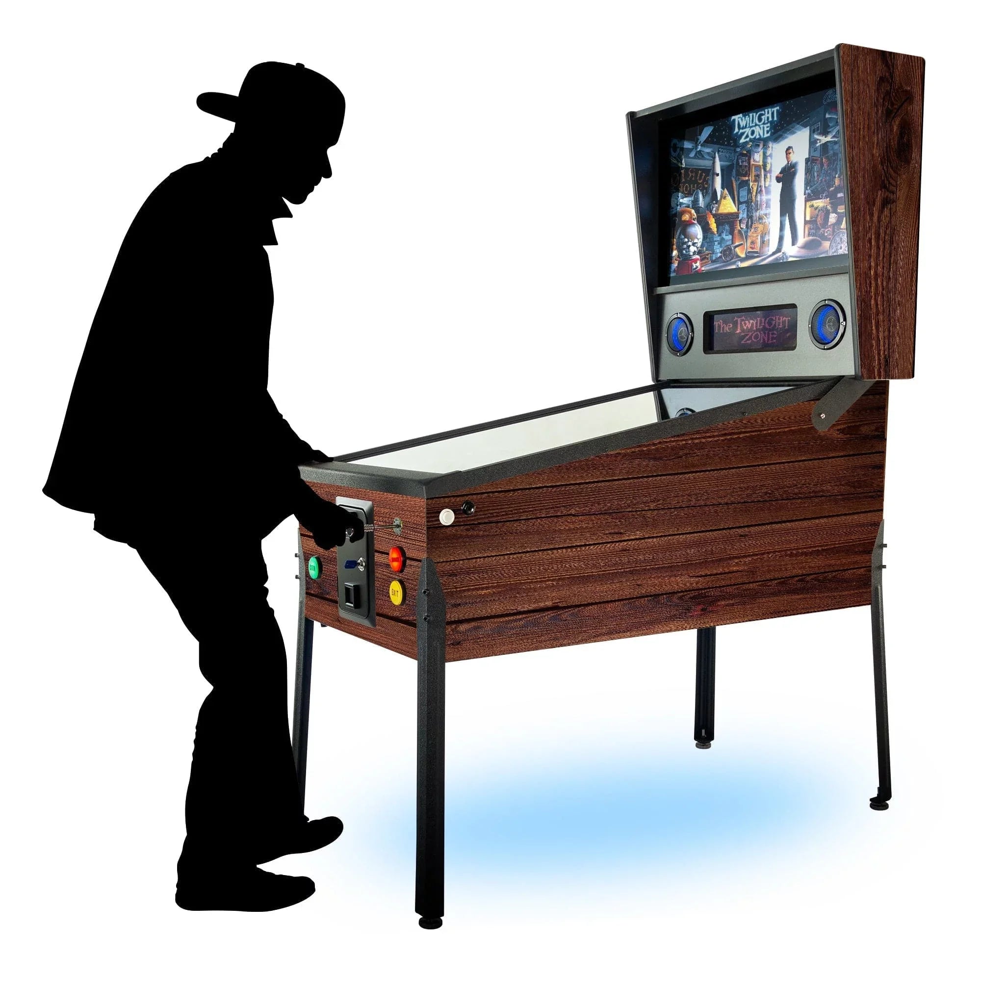 Dark Walnut Wood Grain TR2 Virtual Pinball Machine 