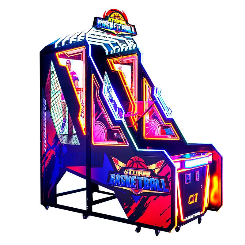 Storm Basketball™ Digital Screen Shooting Arcade with Multi-Color Neon Lights