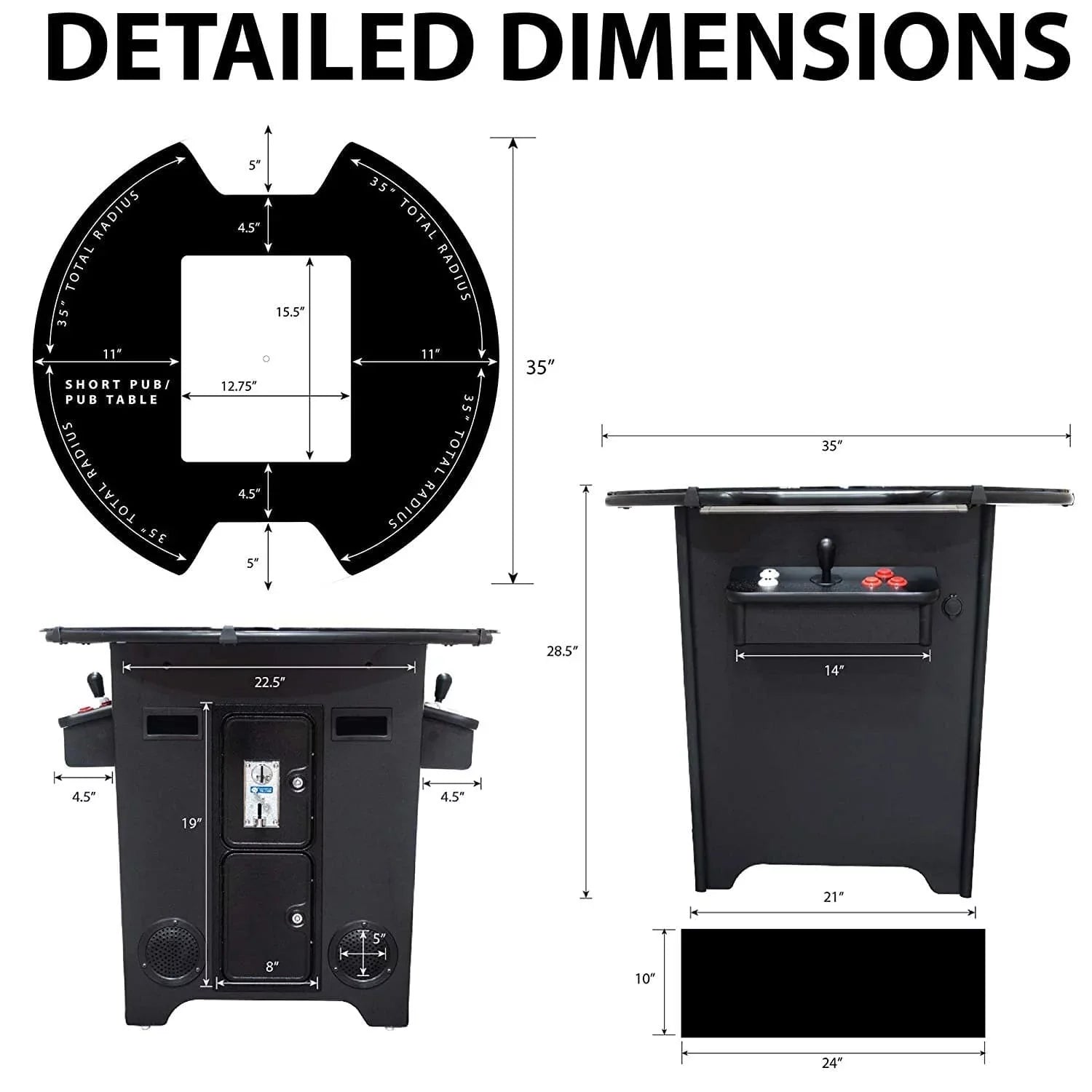 Short Pub Cocktail Arcade Machine