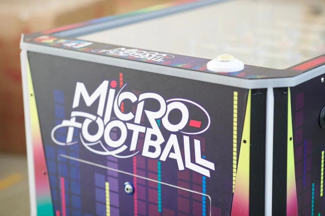 Micro Football™ Foosball Table with Soccer Ball Elevator Center, Digital Score Boards, and LED Neon Cabinet Lights