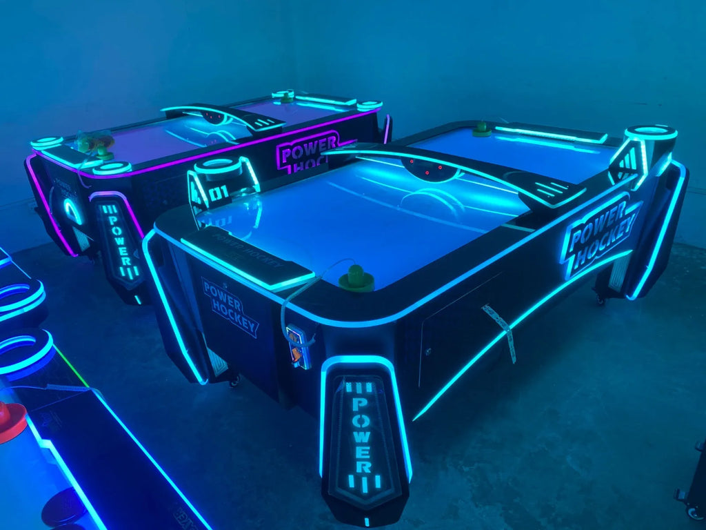 Power Glide Hockey™ Air Hockey Table with Neon Lights