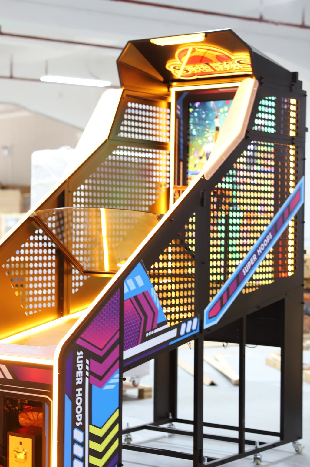 Super Hoops™ Basketball Arcade with Digital Back Board and Neon Lights