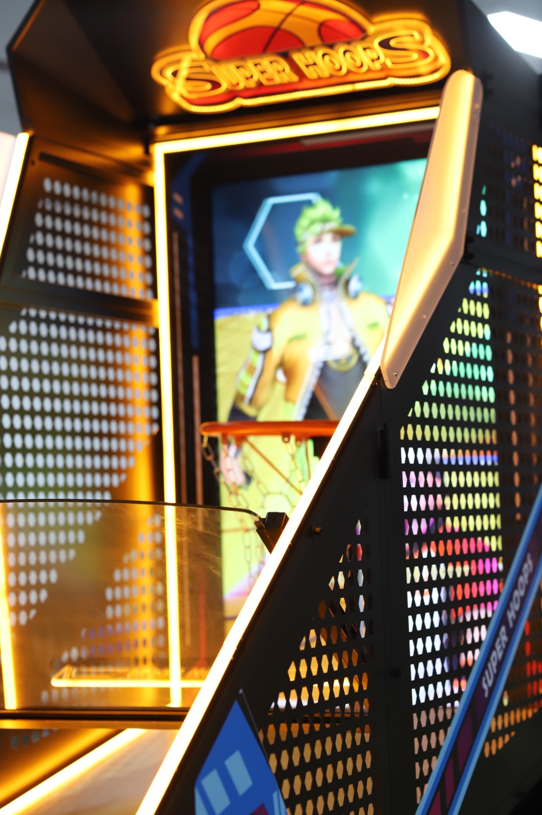 Super Hoops™ Basketball Arcade with Digital Back Board and Neon Lights