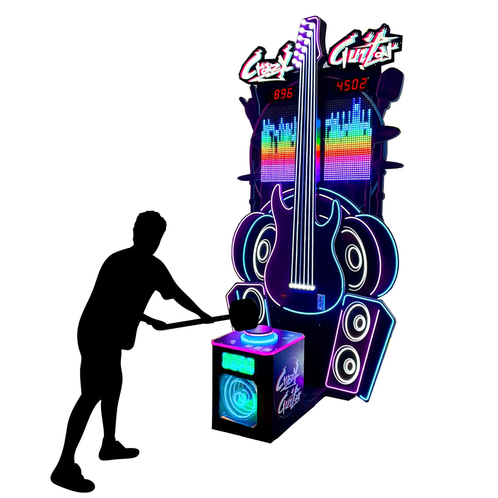Crazy Guitar™  Neon Light High Striker Hammer Arcade