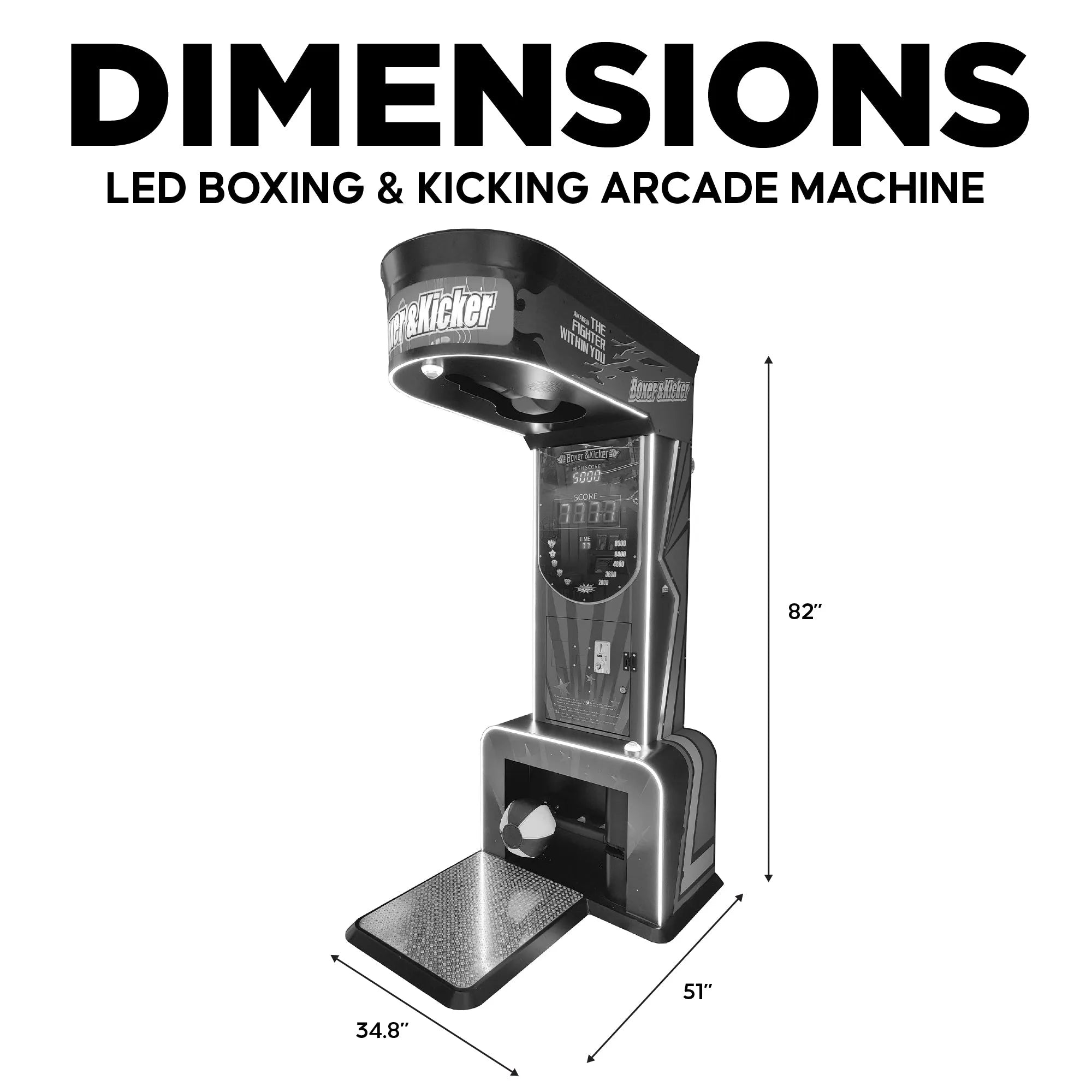 Punch & Kick Pro Force | Kick Boxing Arcade Machine - Dual Power Challenge