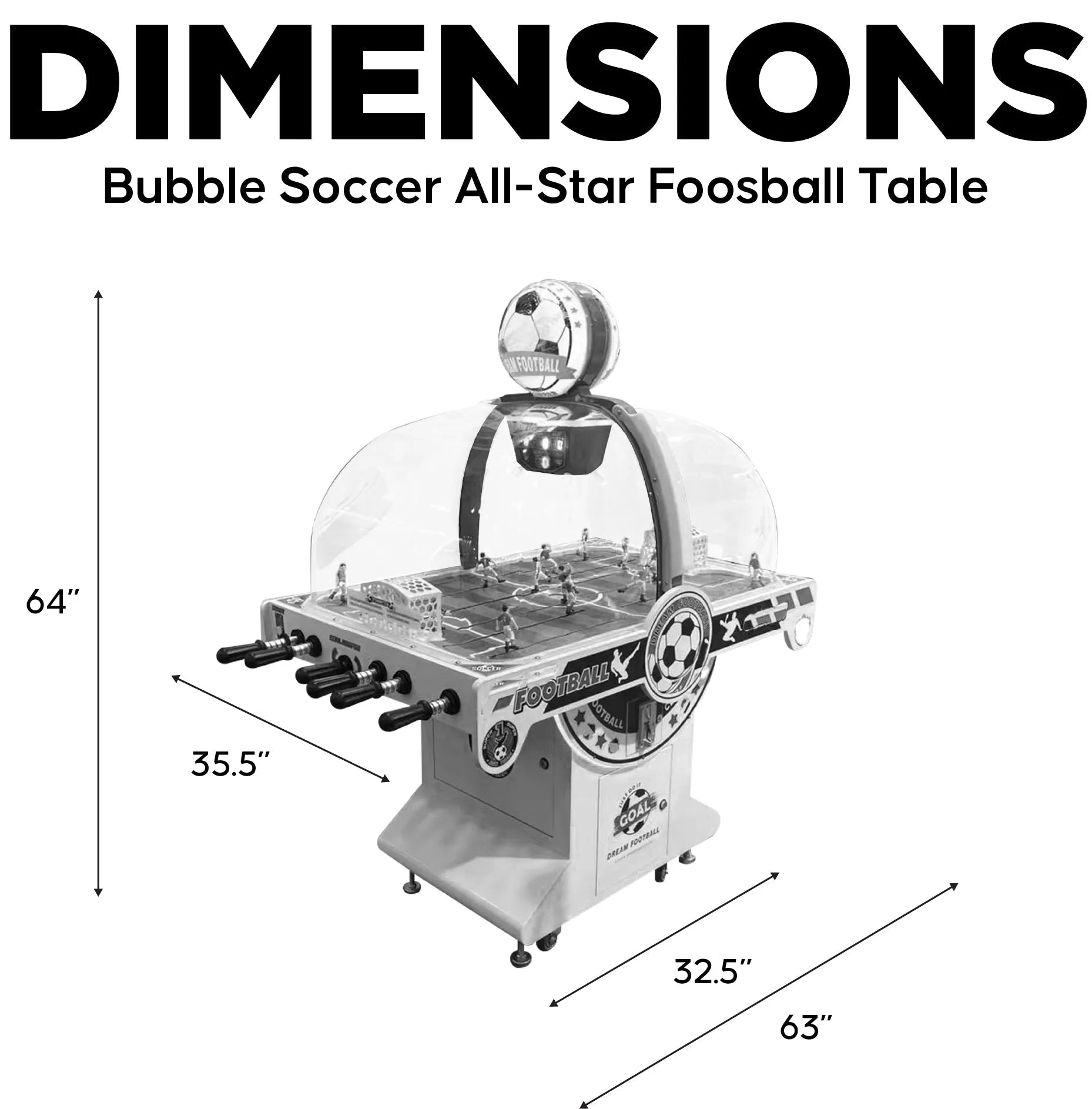 Bubble Soccer All Star™ Foosball Table with Digital Score Board