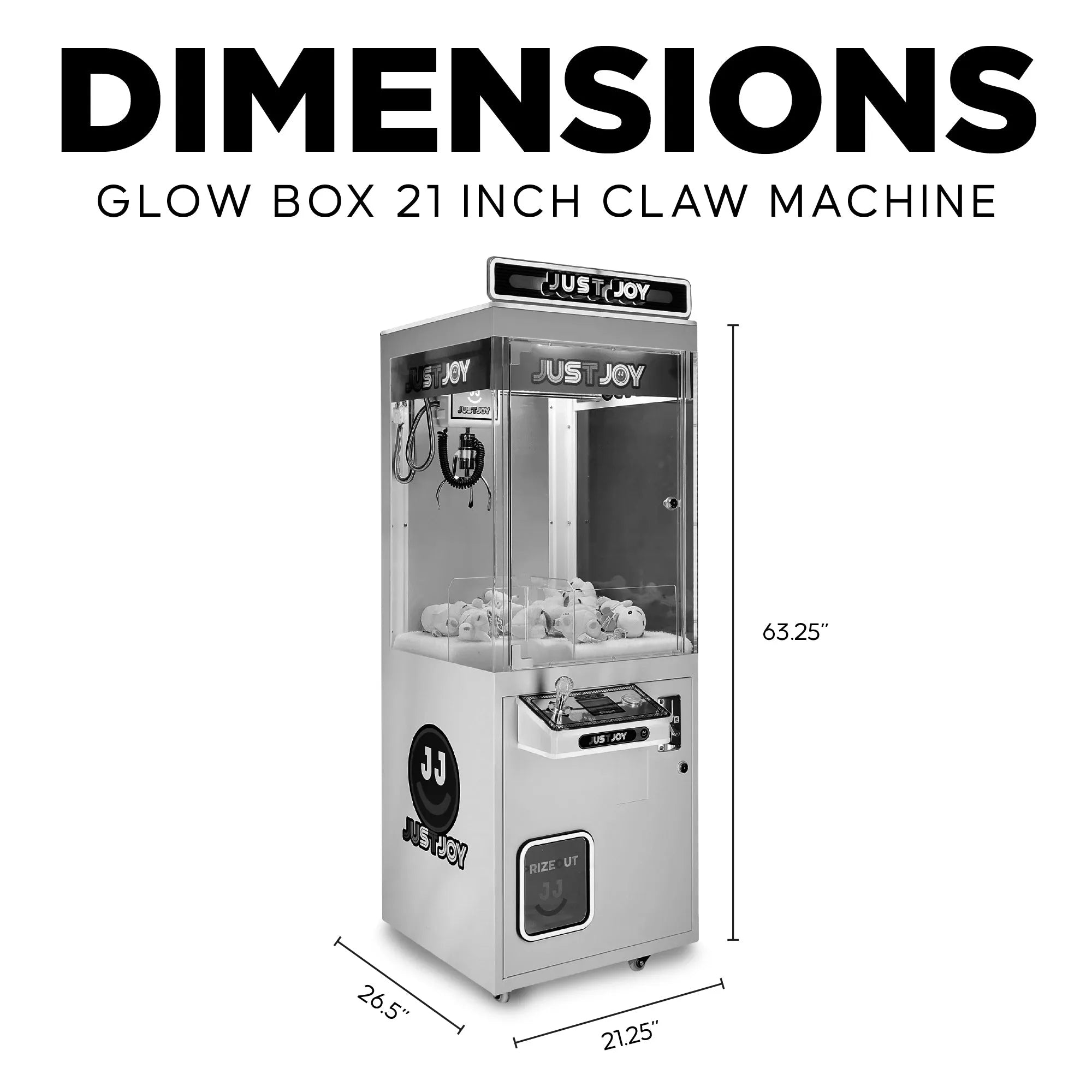 Glow Box™ 21" Claw Machine with 7 Color Neon Cabinet Lights