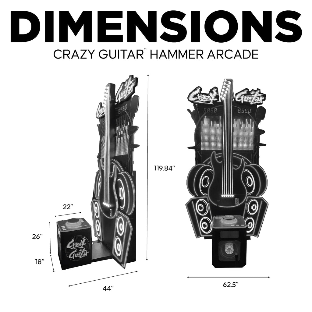 Crazy Guitar™  Neon Light High Striker Hammer Arcade