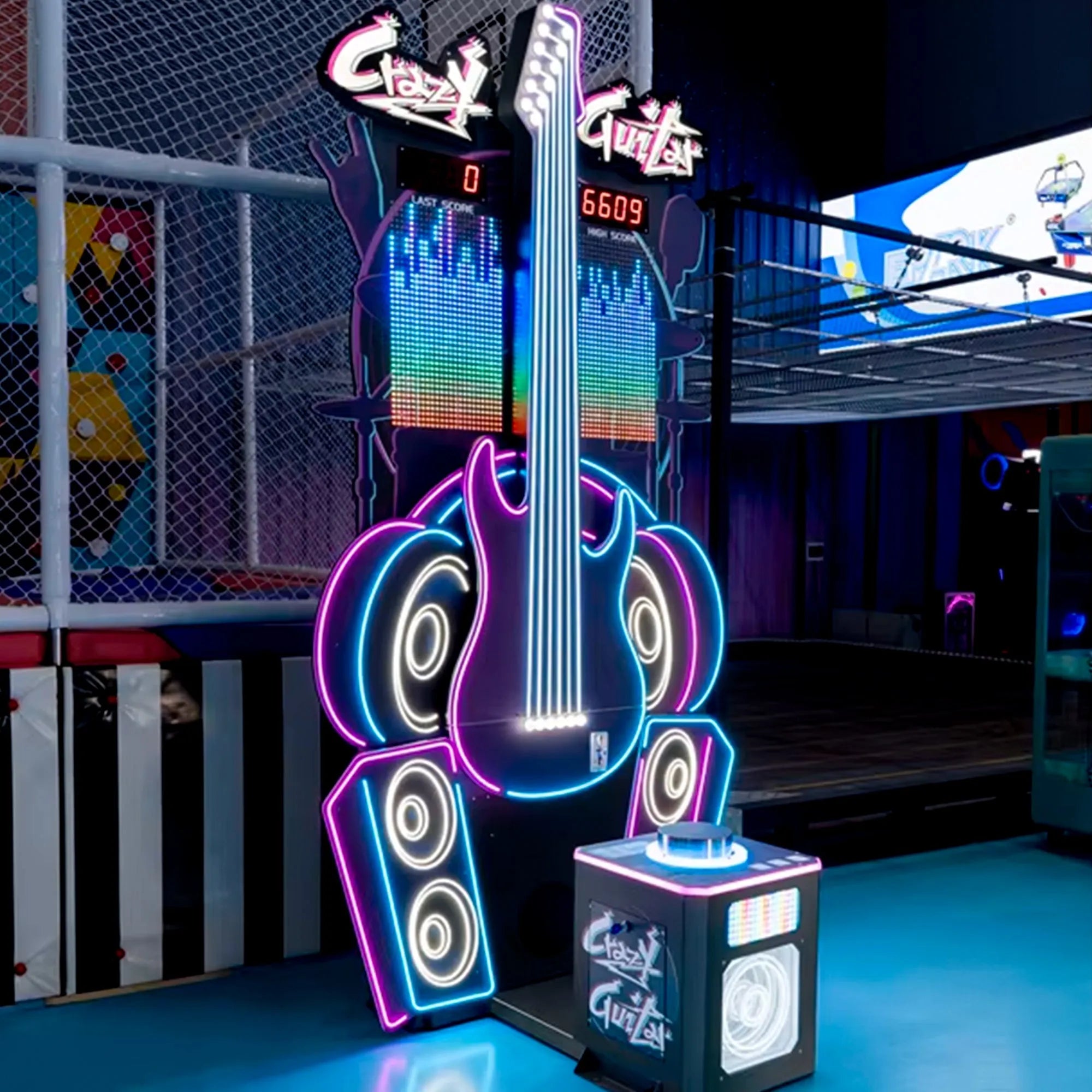 Crazy Guitar™  Neon Light High Striker Hammer Arcade