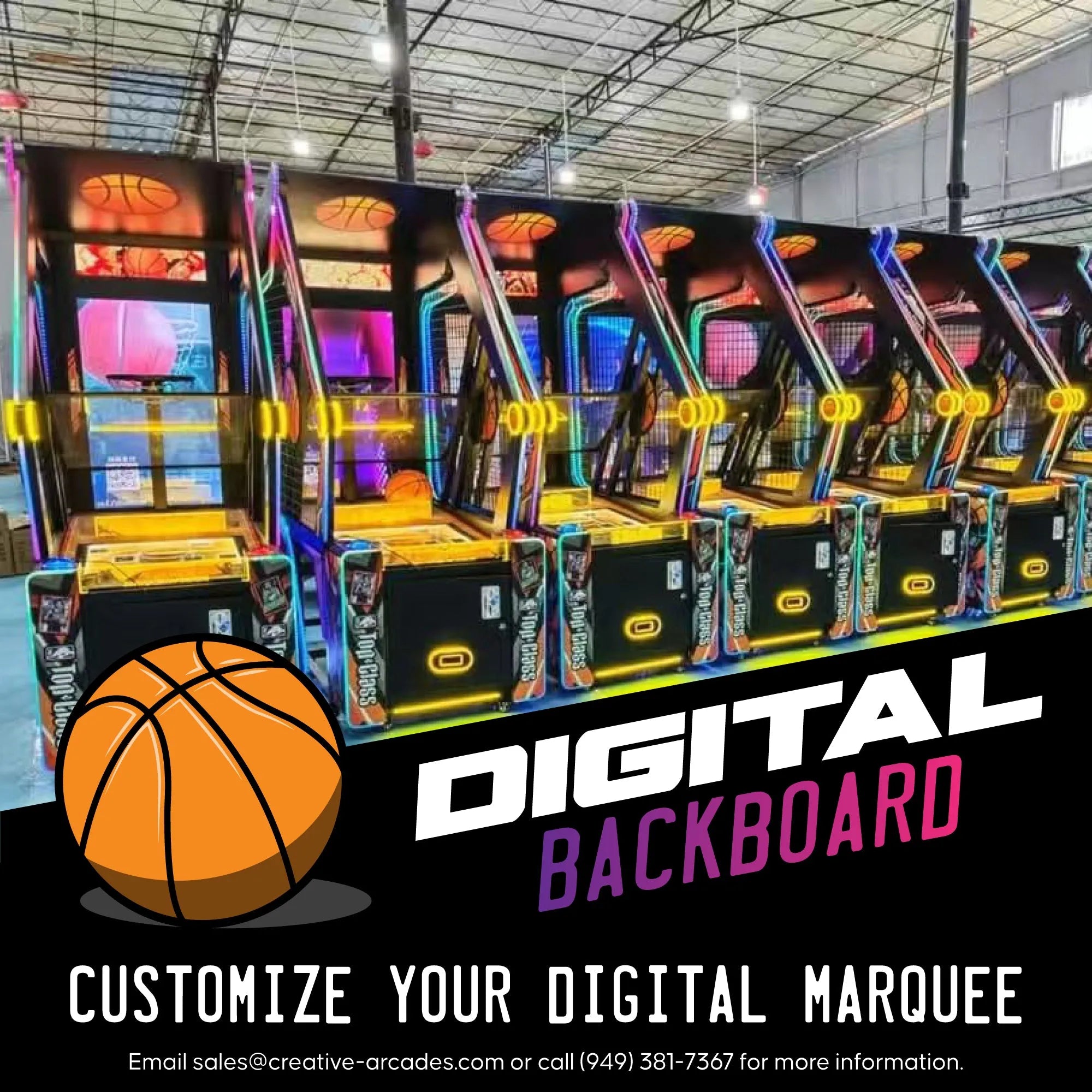 Top Class™ Extreme Hoops Kid-Friendly Basketball Arcade with Digital Backboard and Neon Lights