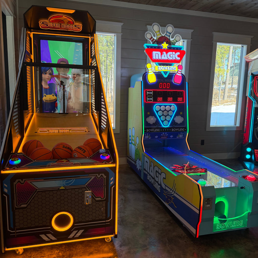 Super Hoops™ Basketball Arcade with Digital Back Board and Neon Lights
