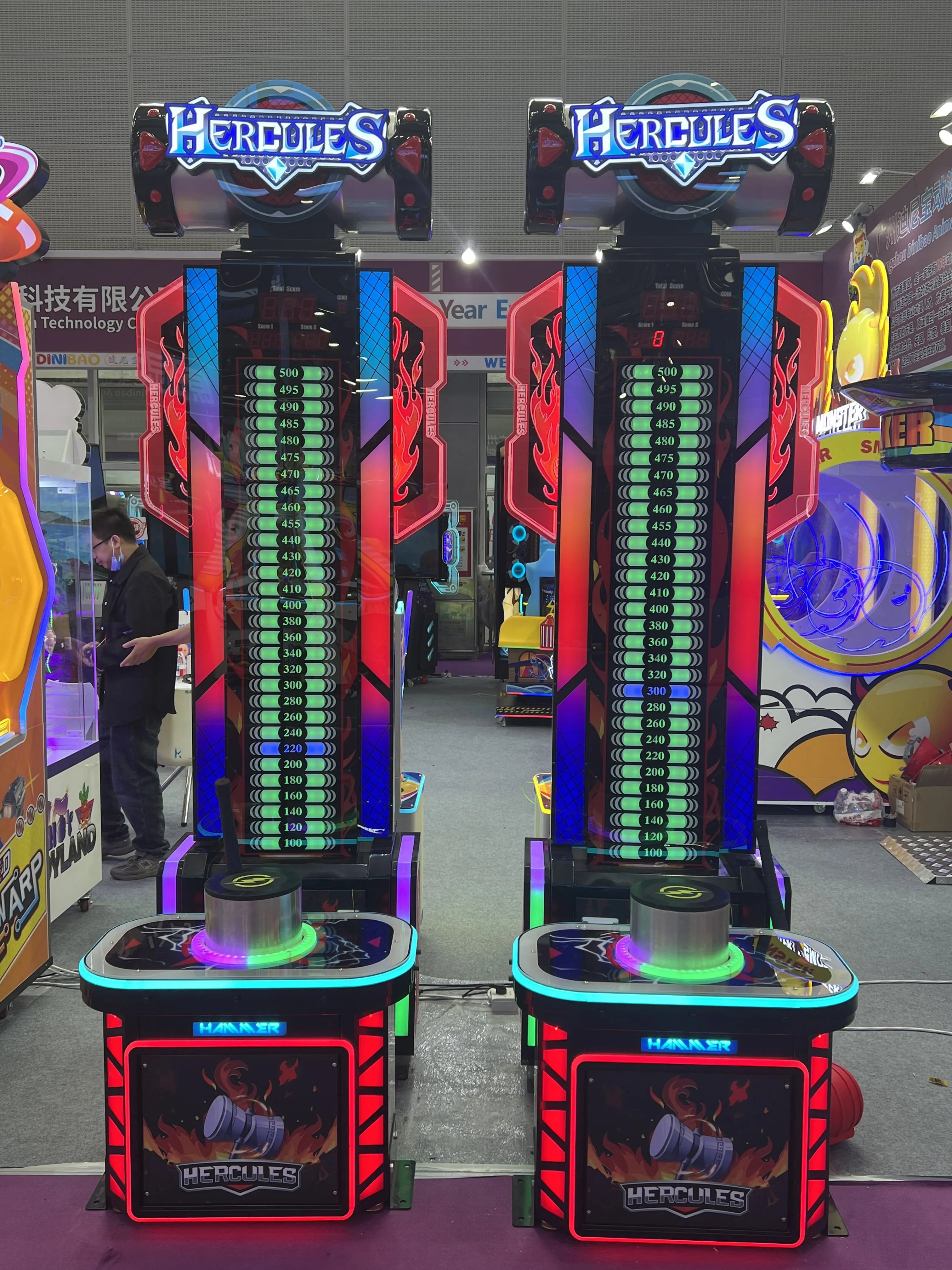 Hercules Power Strike™ High-Striker Hammer Arcade Machine with Neon Lights