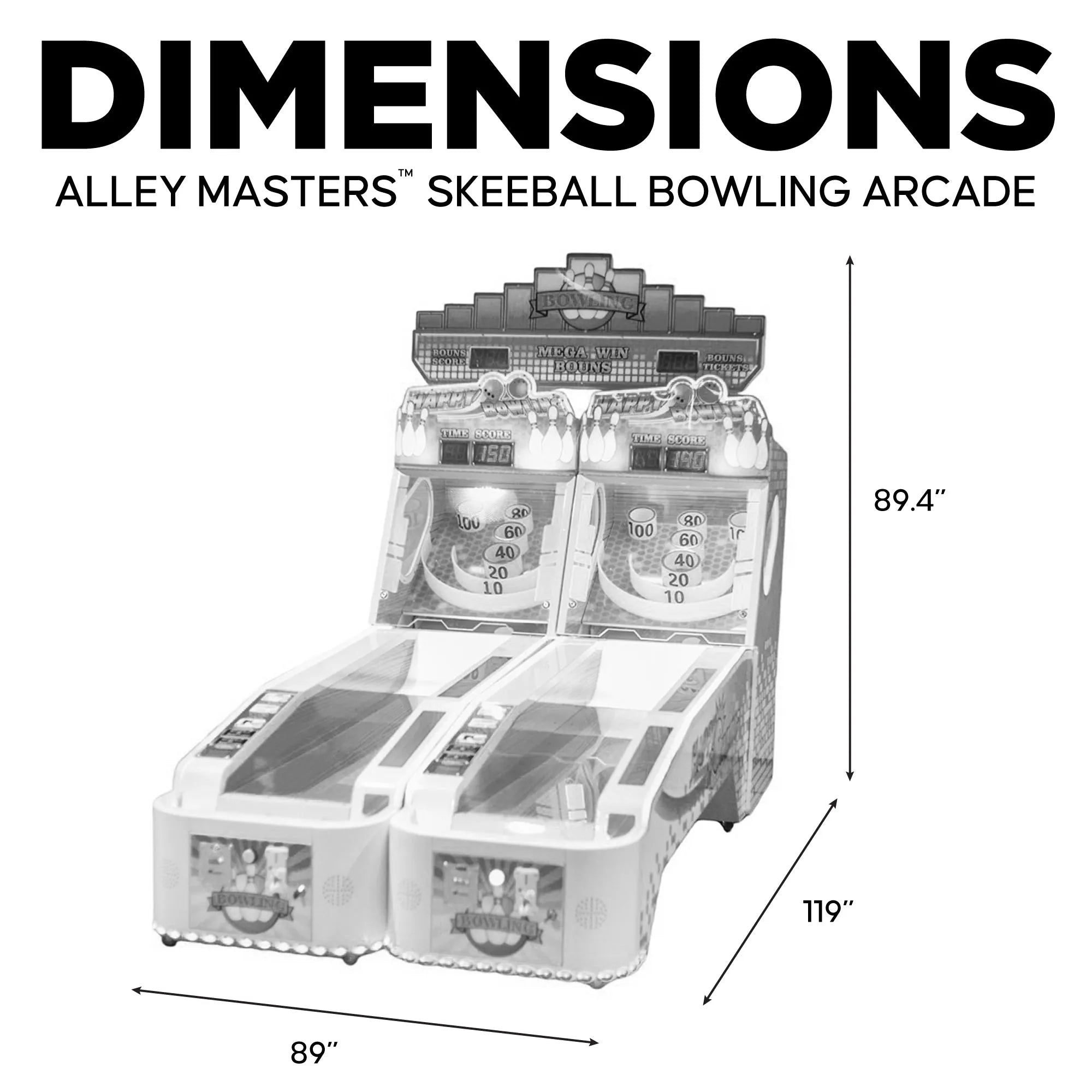 Alley Masters™ Skeeball Bowling with Neon Lights