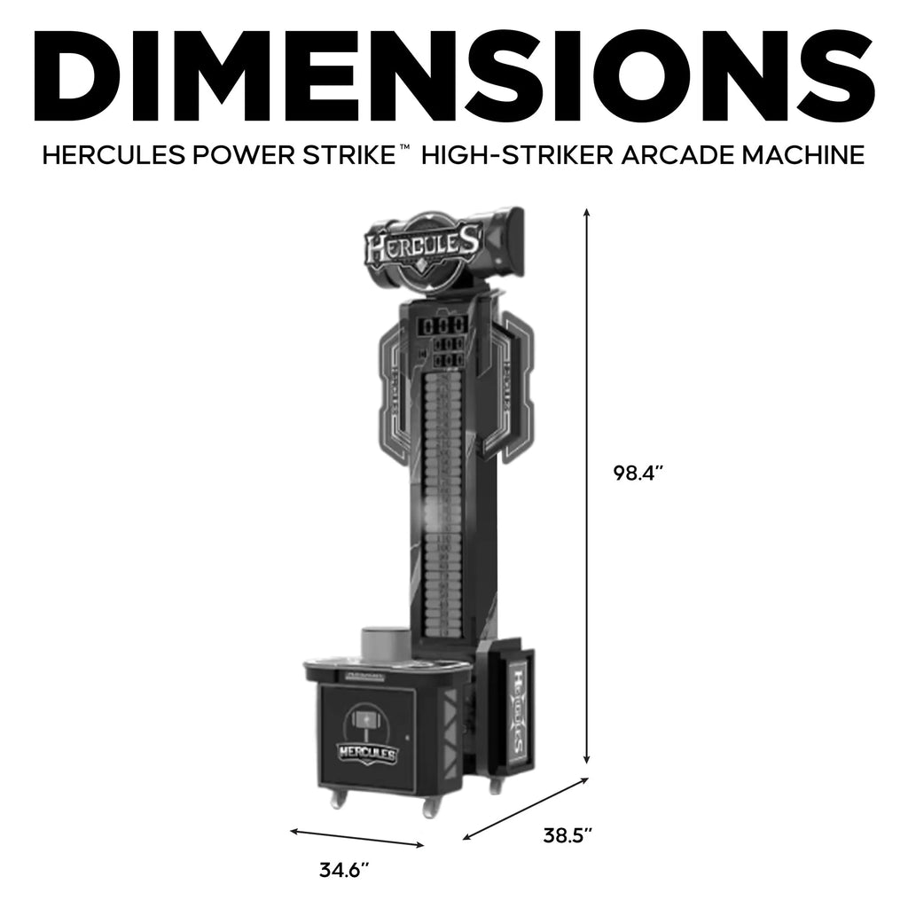 Hercules Power Strike™ High-Striker Hammer Arcade Machine with Neon Lights