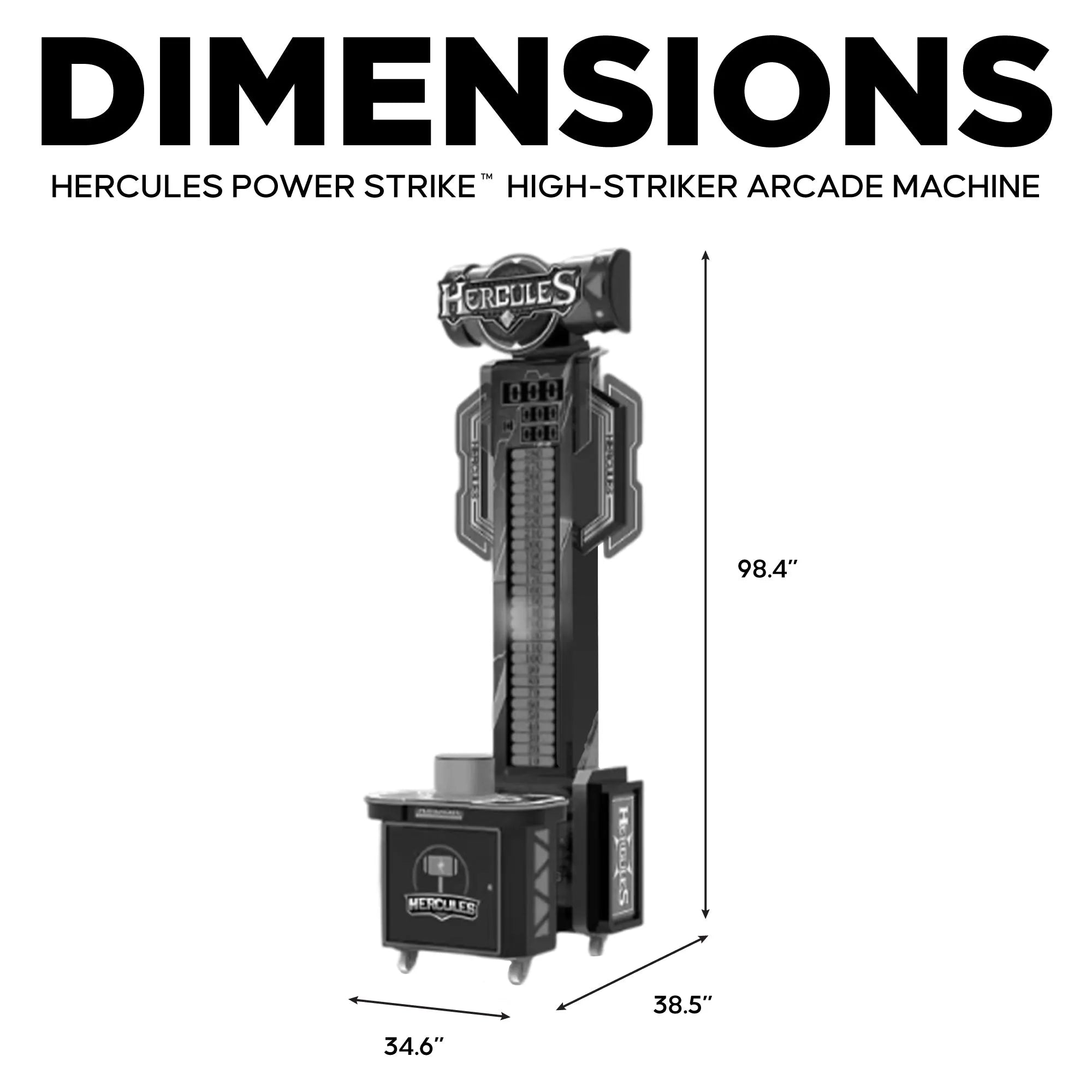 Hercules Power Strike™ High-Striker Hammer Arcade Machine with Neon Lights