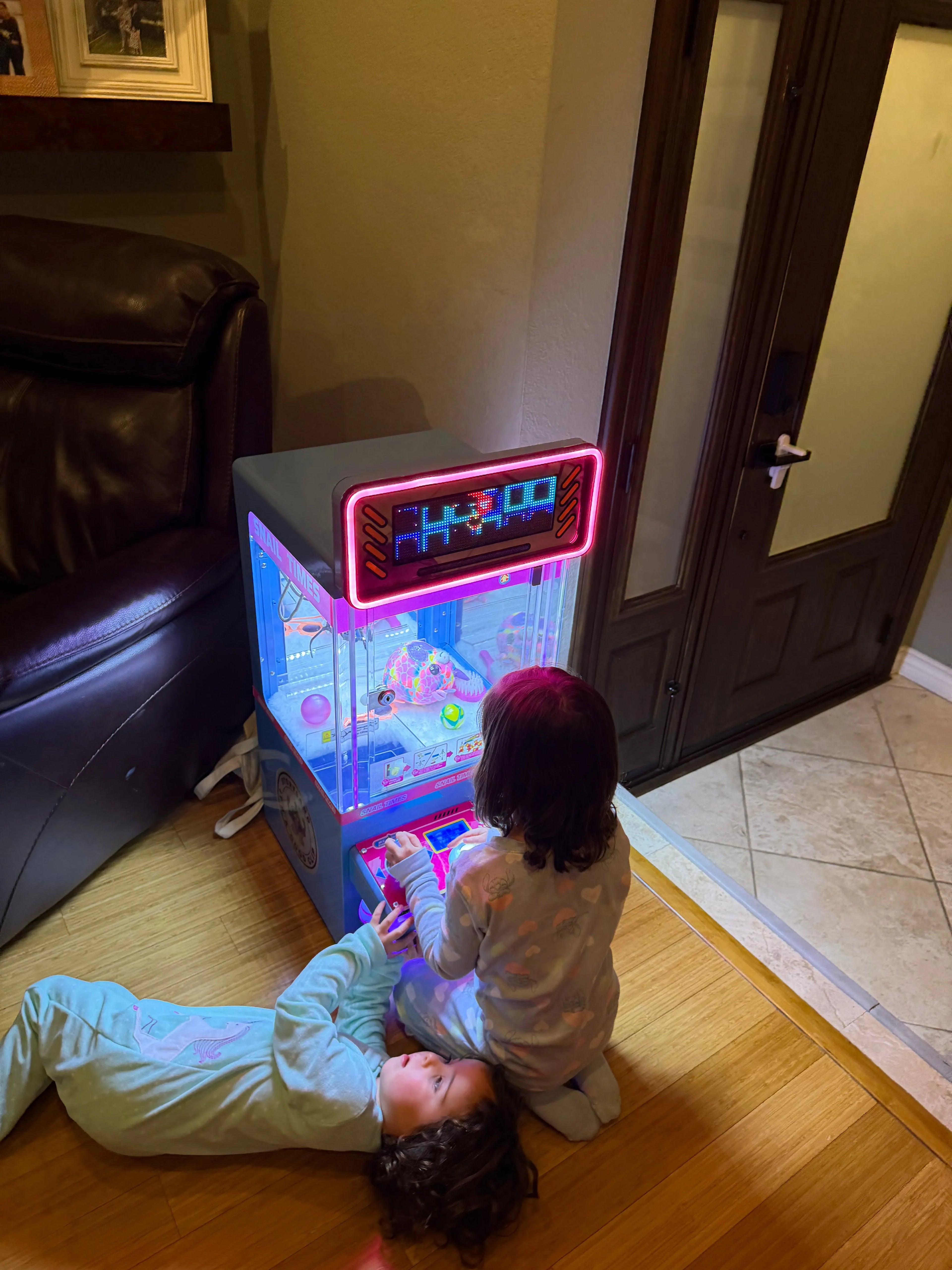 Story Time Mini 15" Kid Friendly Claw Machine with Customizable Digital Marquee