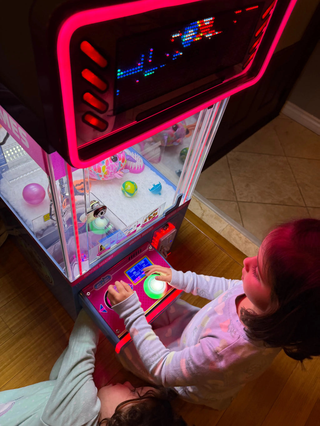 Story Time Mini 15" Kid Friendly Claw Machine with Customizable Digital Marquee