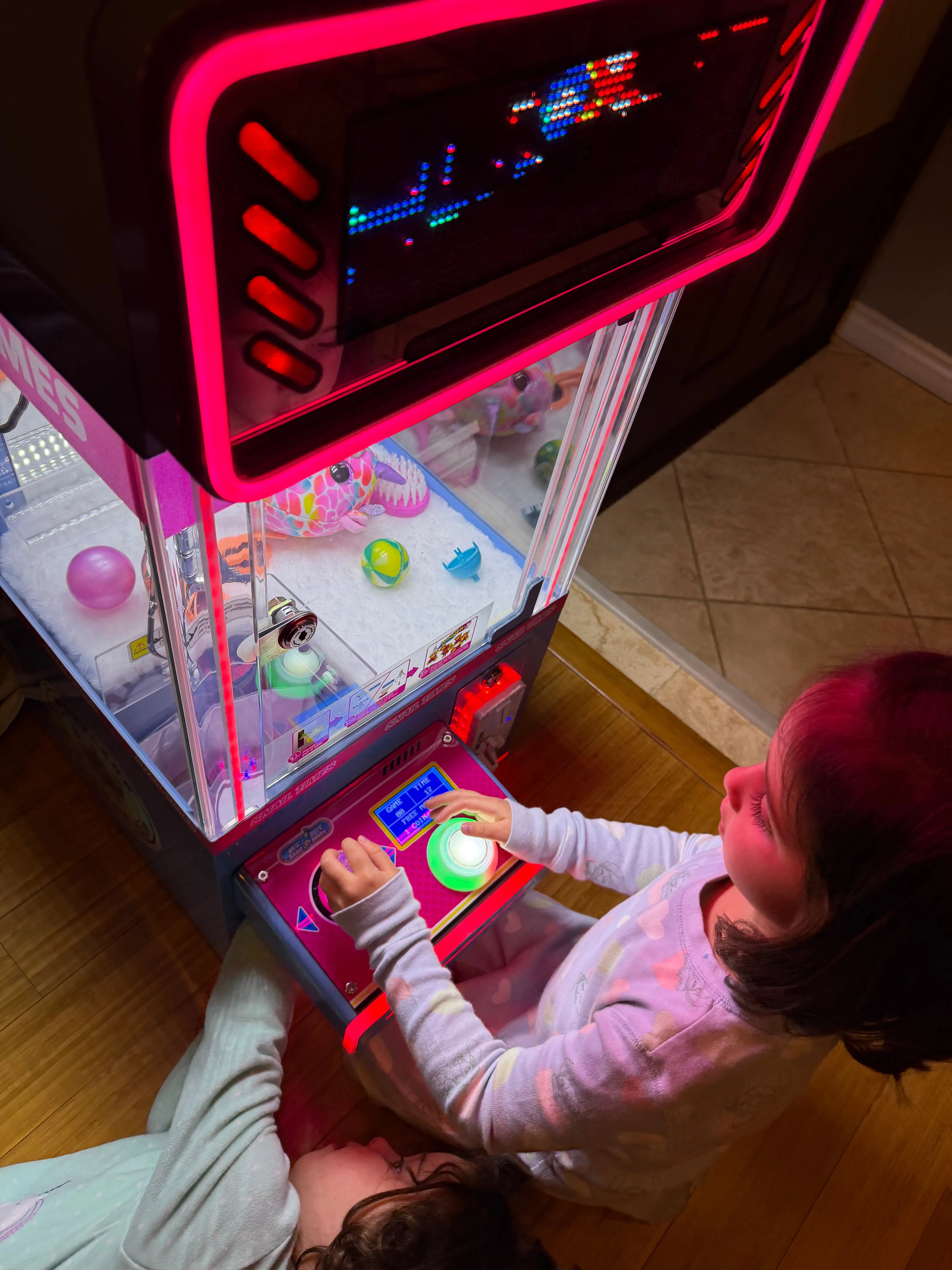 Story Time Mini 15" Kid Friendly Claw Machine with Customizable Digital Marquee