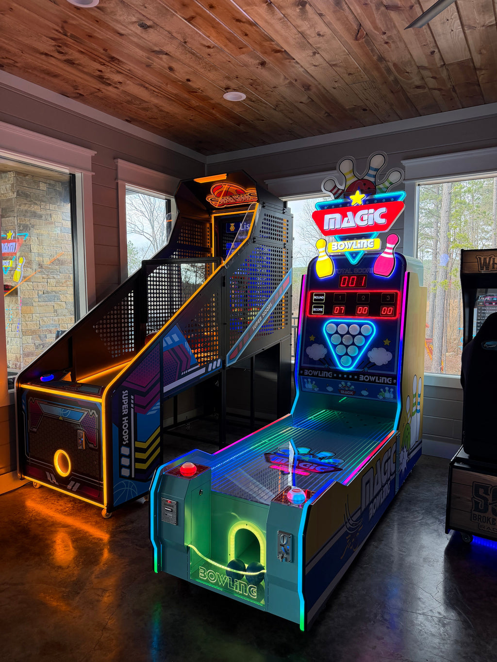 Super Hoops™ Basketball Arcade with Digital Back Board and Neon Lights