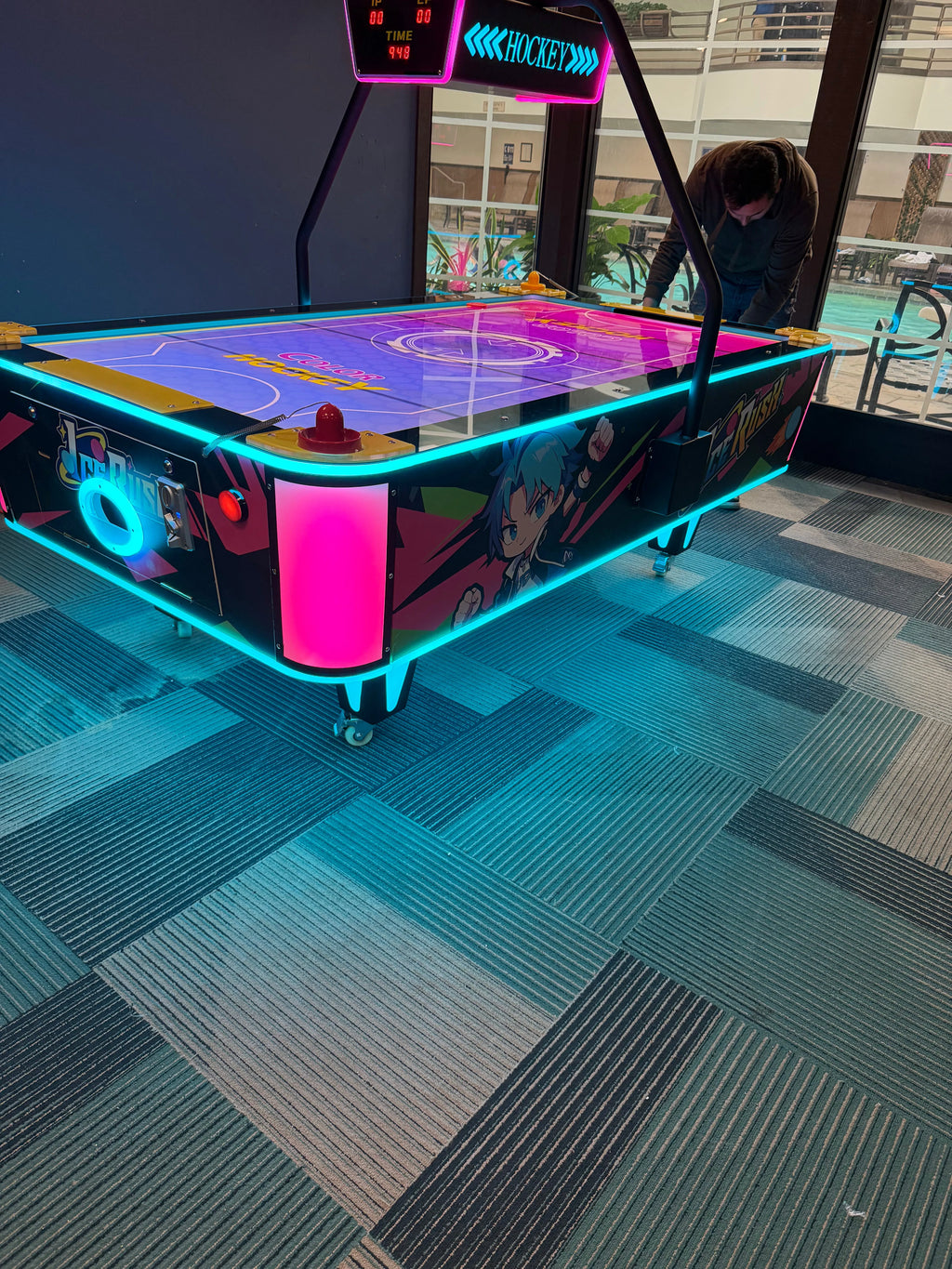 Ice Rush™ Air Hockey Neon Light Table