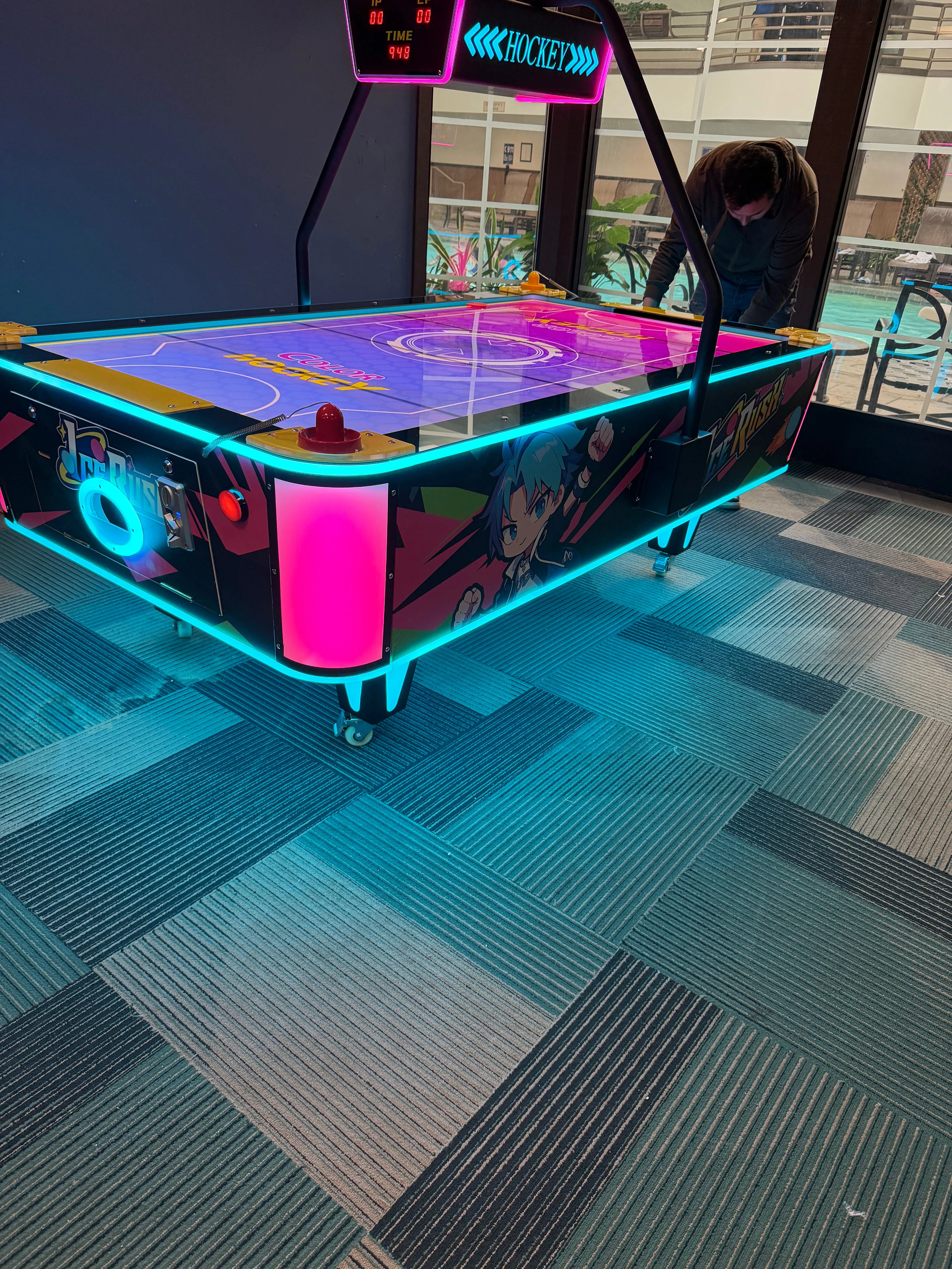 Ice Rush™ Air Hockey Neon Light Table