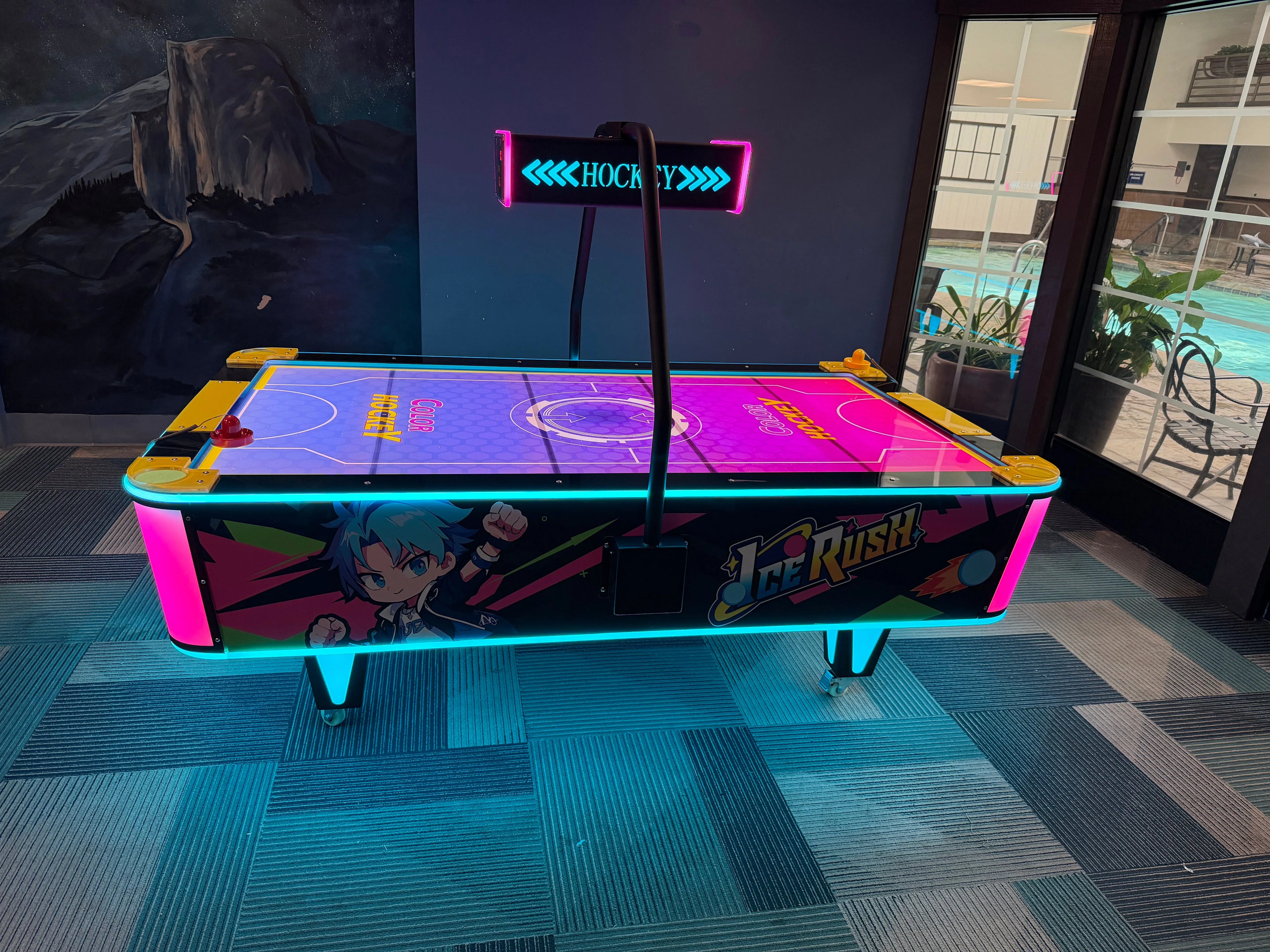 Ice Rush™ Air Hockey Neon Light Table