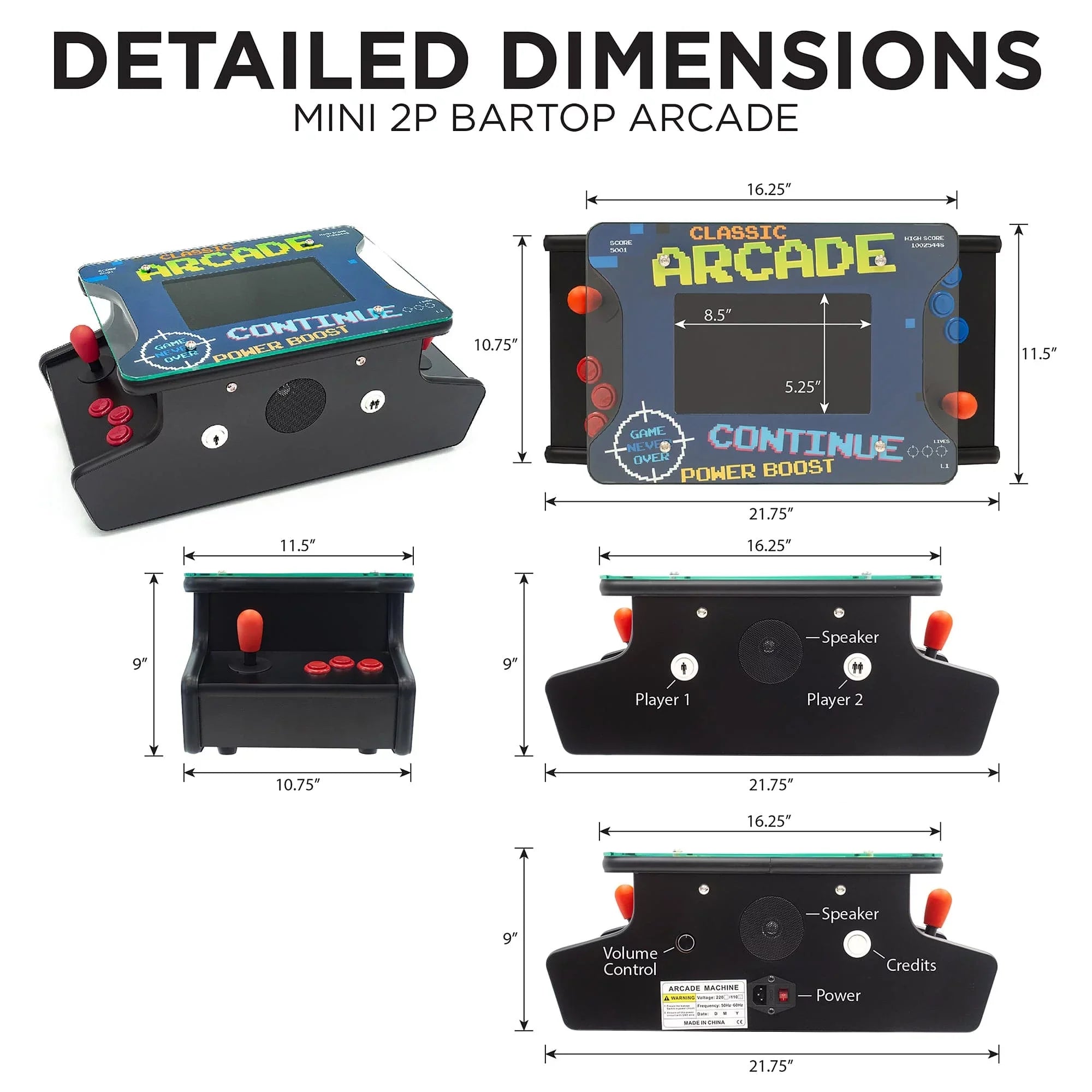 2P Mini Cocktail 10" Arcade Machine