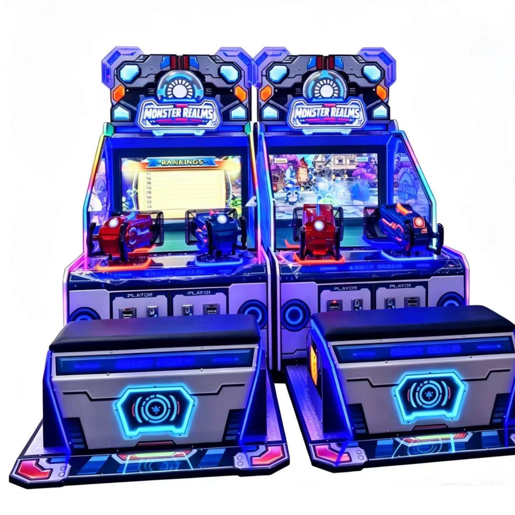 Monster Realm Kid Friendly Shooting Arcade with LED Cabinet Lights