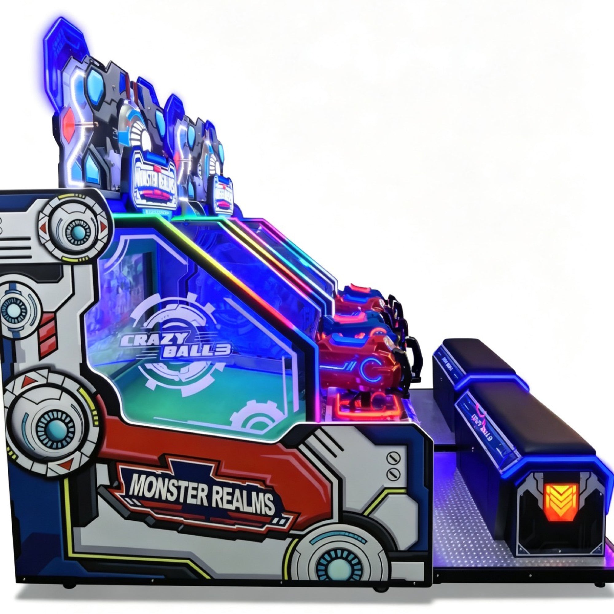 Monster Realm Kid Friendly Shooting Arcade with LED Cabinet Lights