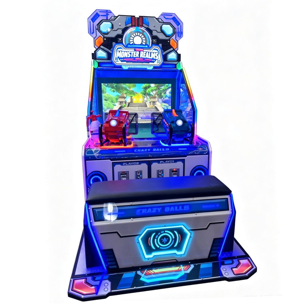 Monster Realm Kid Friendly Shooting Arcade with LED Cabinet Lights