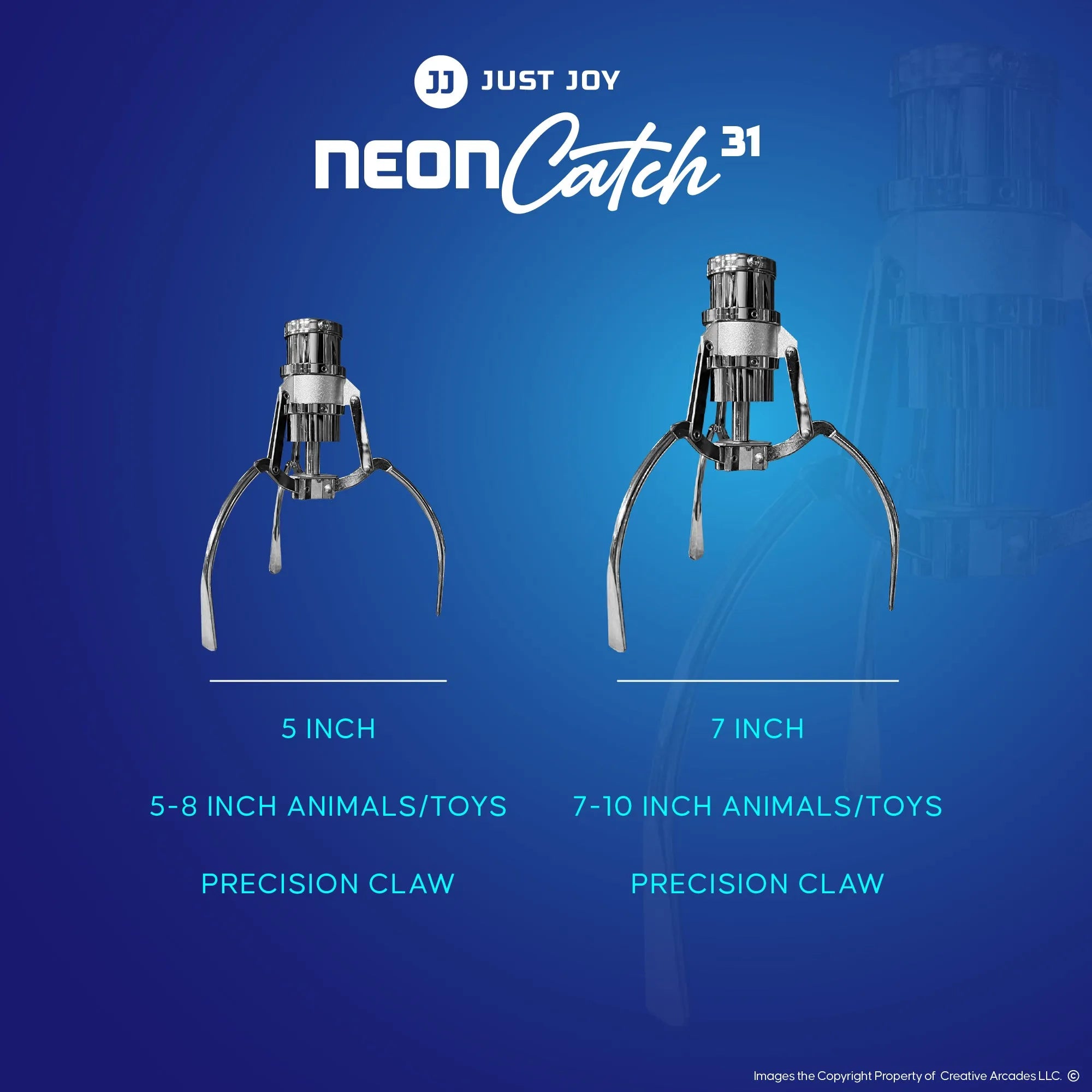 Neon Catch™ 31" Claw Machine with 7 Color Neon Cabinet Lights