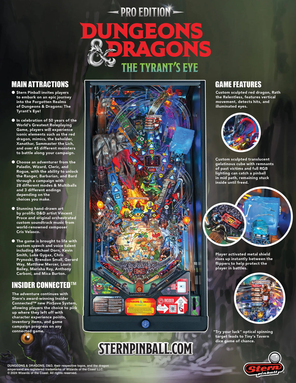 Pro Dungeons & Dragons: The Tyrant's Eye Pinball Machine by Stern Pinball