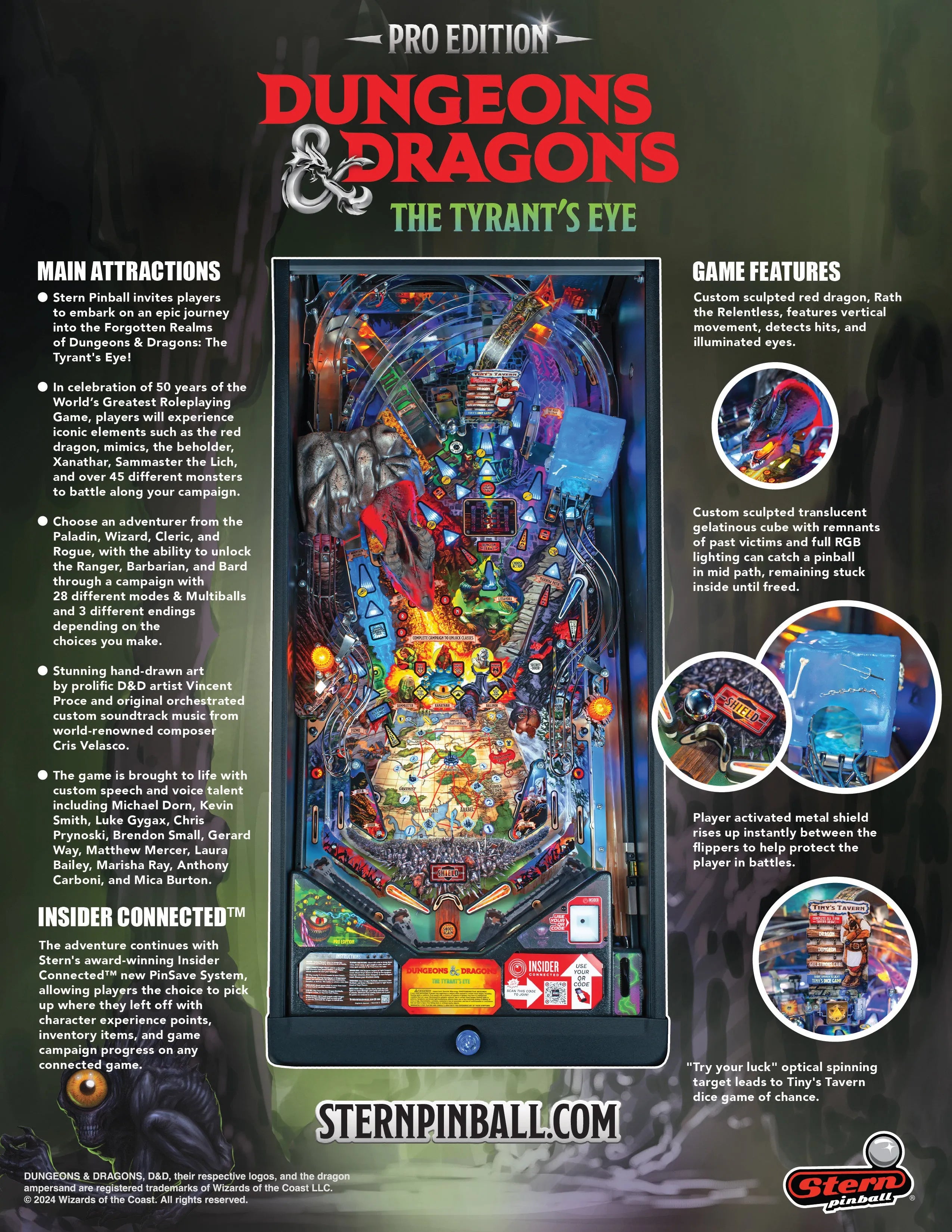 Pro Dungeons & Dragons: The Tyrant's Eye Pinball Machine by Stern Pinball