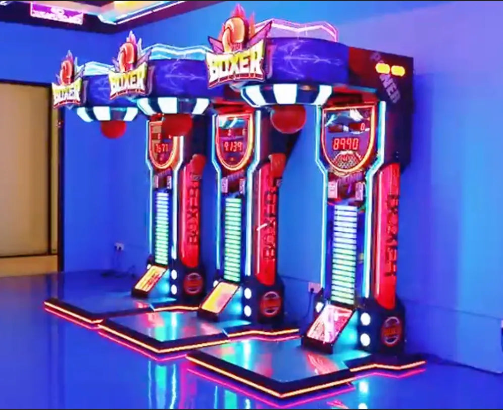 MMA Fight Boxer Extreme™ - Heavy Hit Arena with Power Up Light Package | Boxing Arcade Machine with Neon Lights