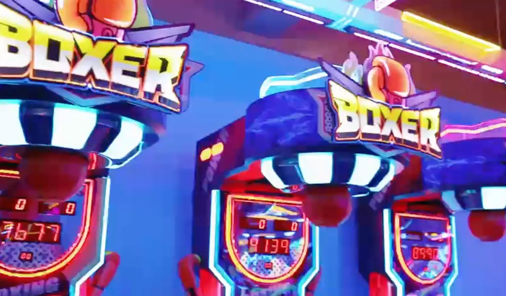 MMA Fight Boxer Extreme™ - Heavy Hit Arena with Power Up Light Package | Boxing Arcade Machine with Neon Lights