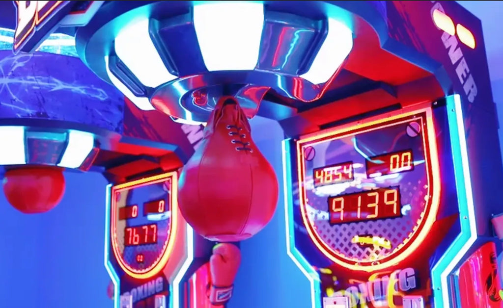 MMA Fight Boxer Extreme™ - Heavy Hit Arena with Power Up Light Package | Boxing Arcade Machine with Neon Lights