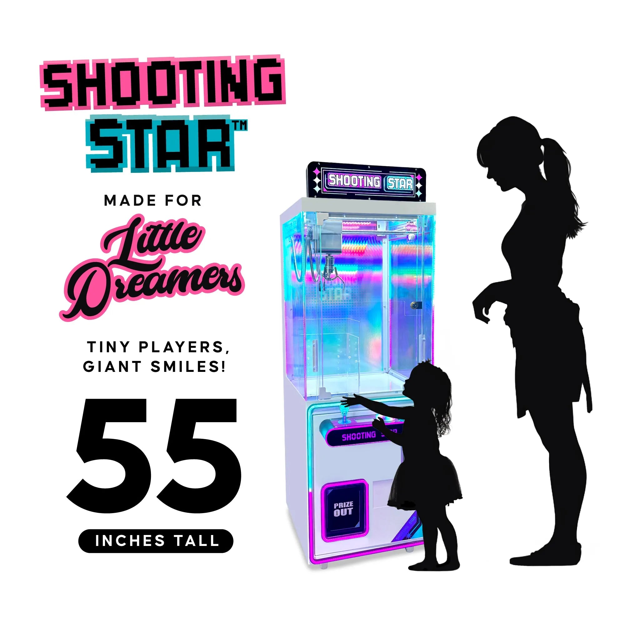 Shooting Star Mini 21" Kid-Friendly Claw Machine