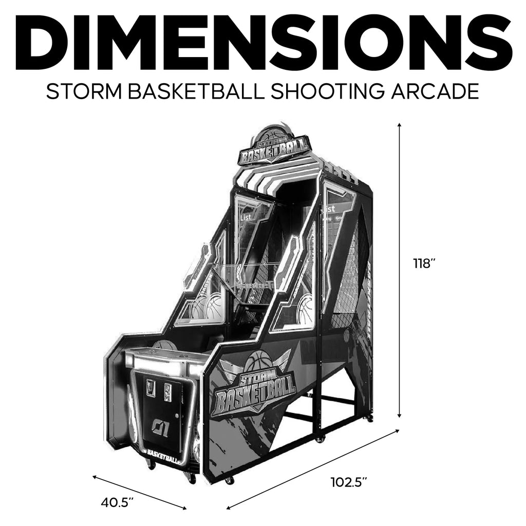 Storm Basketball™ Digital Screen Shooting Arcade with Multi-Color Neon Lights