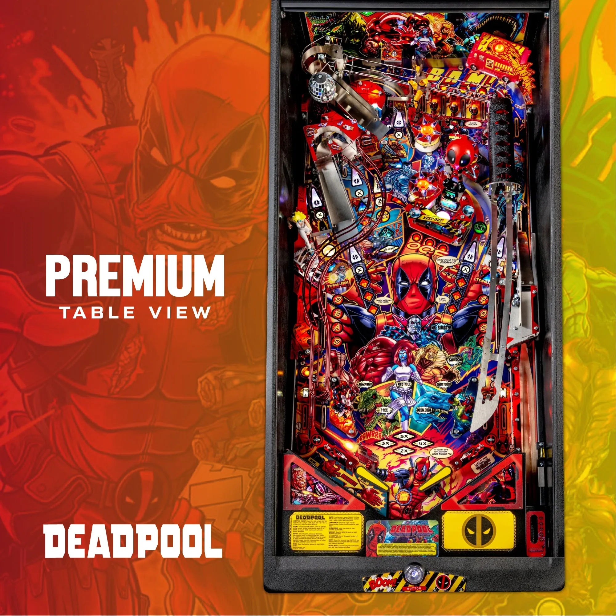 Premium Deadpool Pinball Machine by Stern Pinball