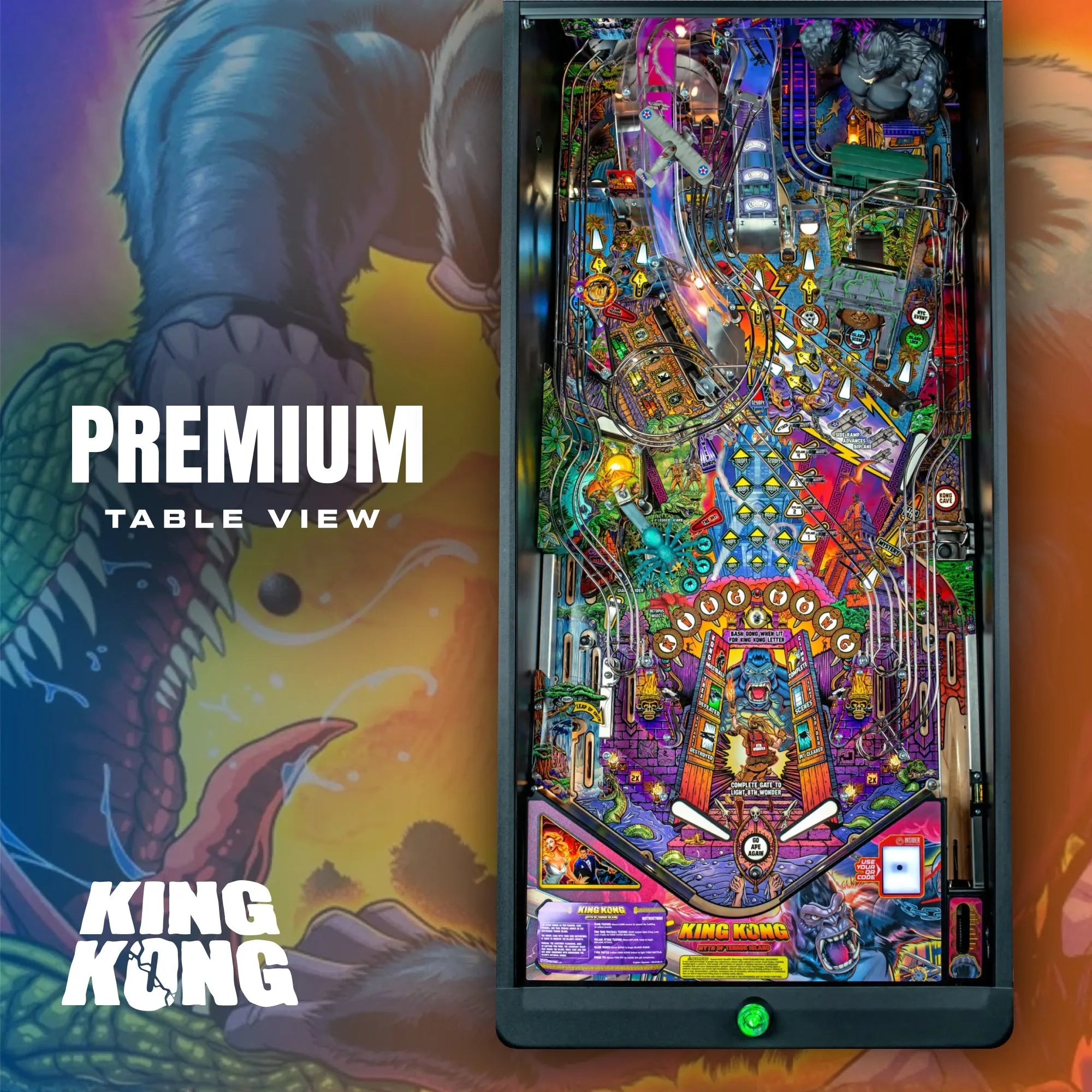 Premium King Kong: Myth of Terror Island Pinball Machine by Stern Pinball