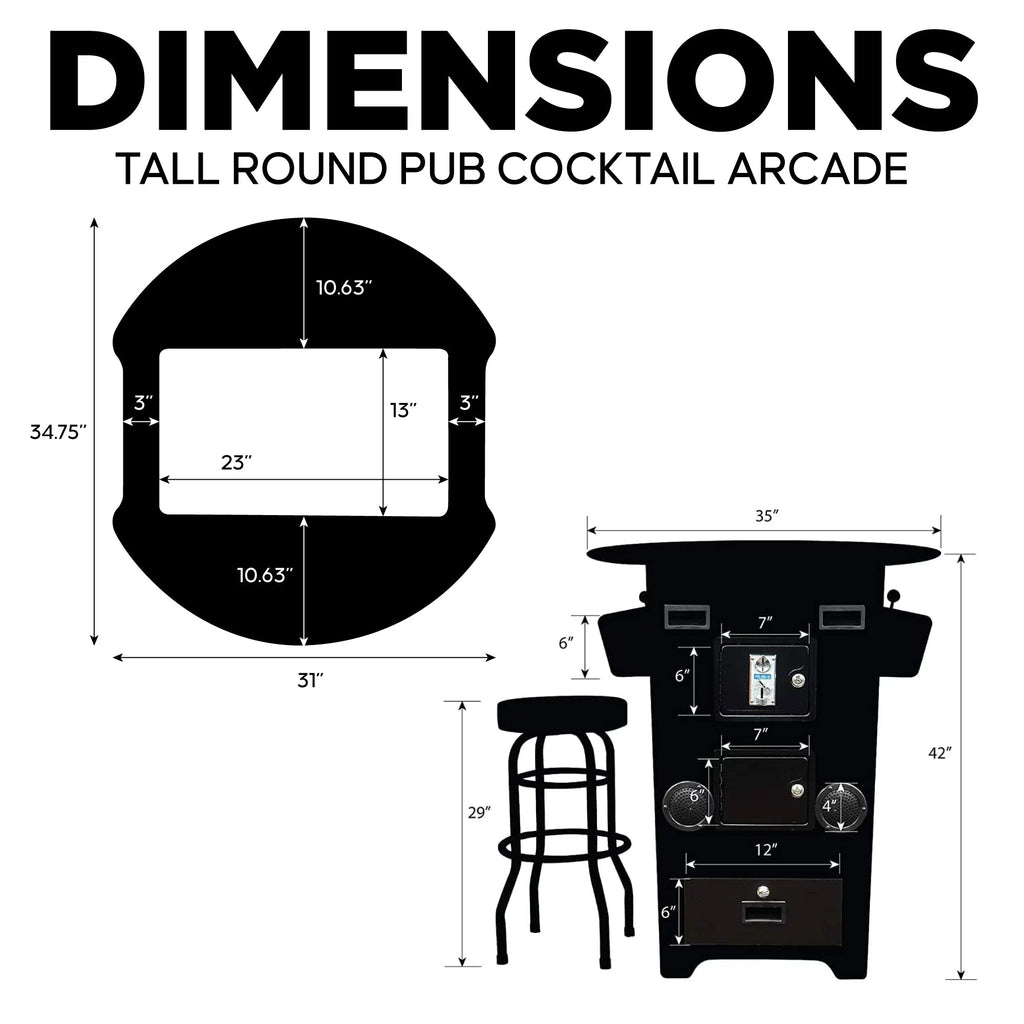 Tall Pub Cocktail Arcade Machine