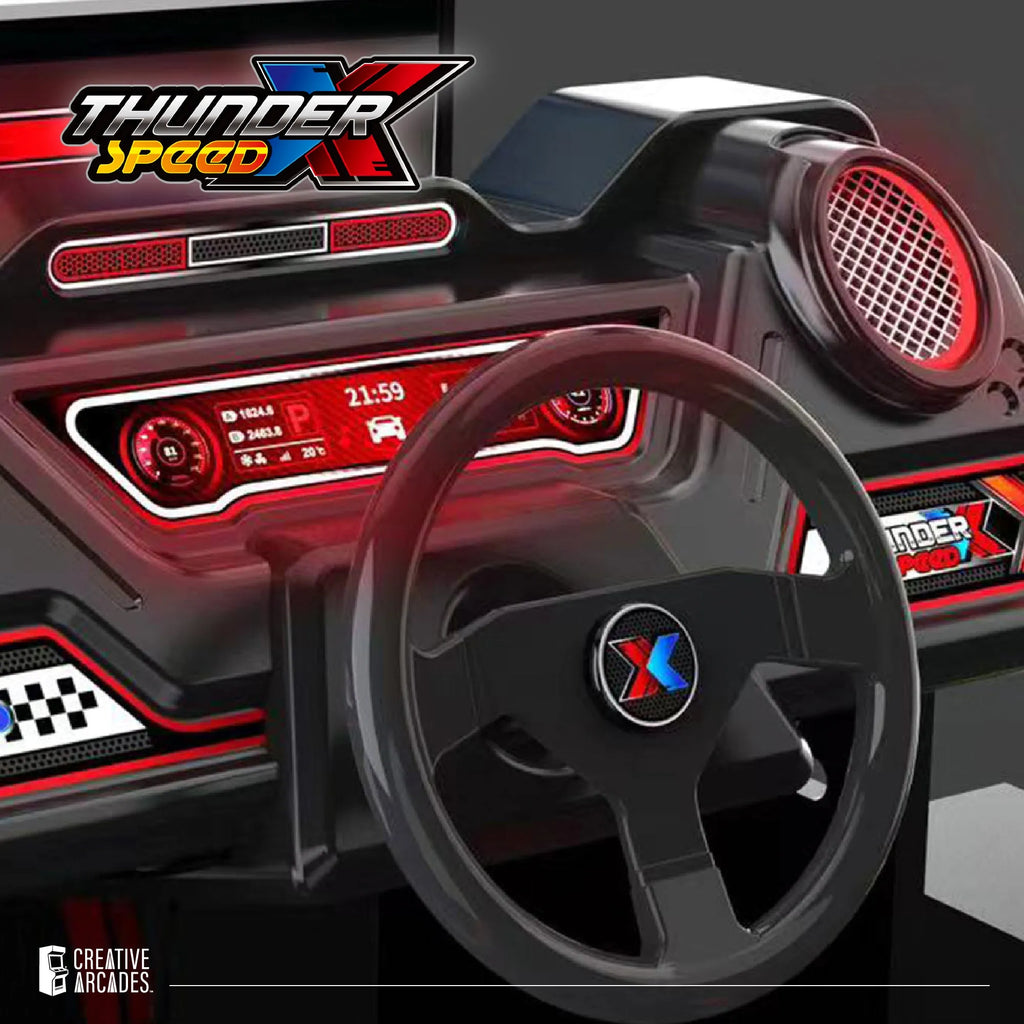 Linked Thunder Speed X™ Racers - Set of 2 Racing Simulators with Force Feedback and Wifi Connection for Online Play