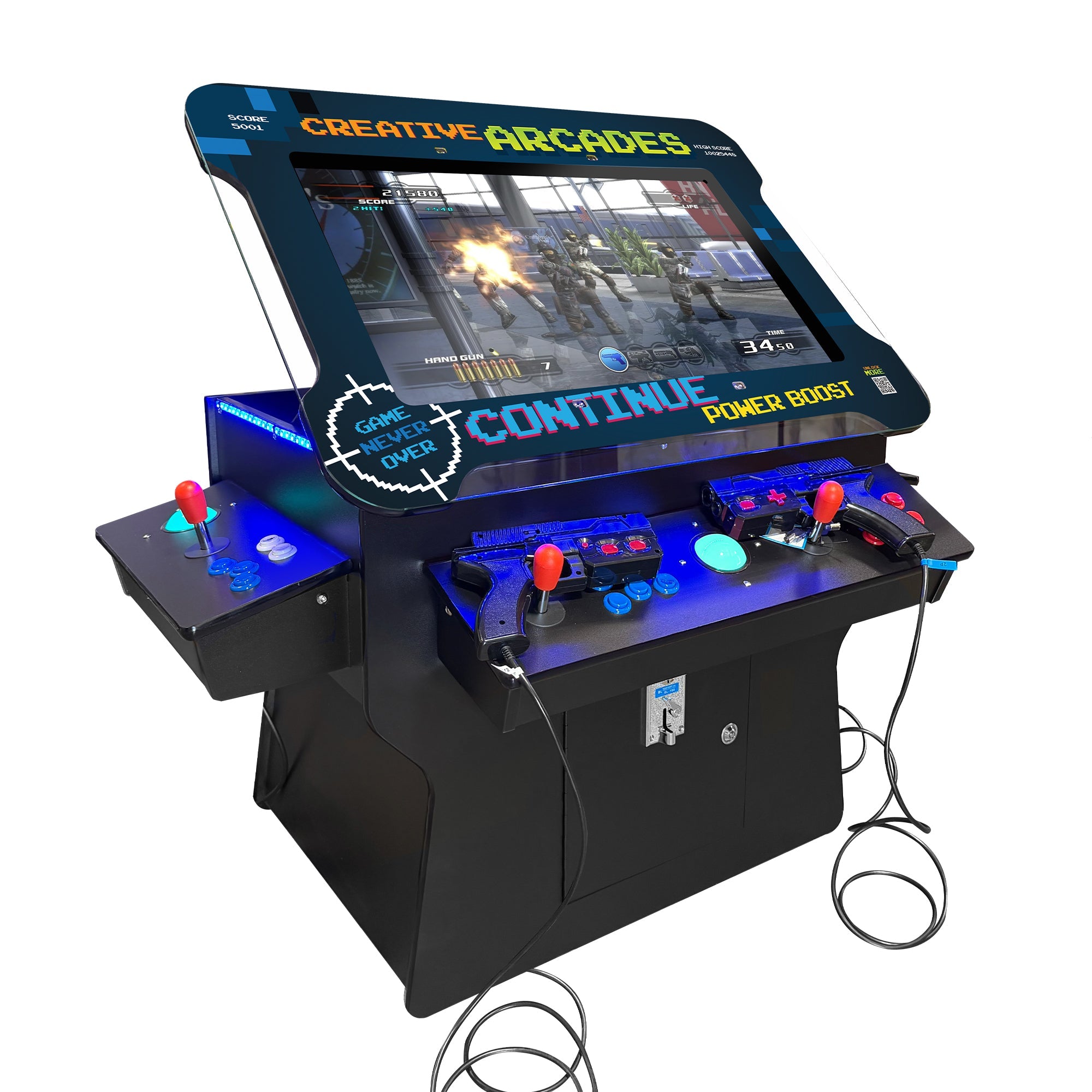 Ultimate Tilt Screen Cocktail Arcade Machine with 32" Screen, Recoil Light Guns & 10,000+ Games for Home, Business & Events